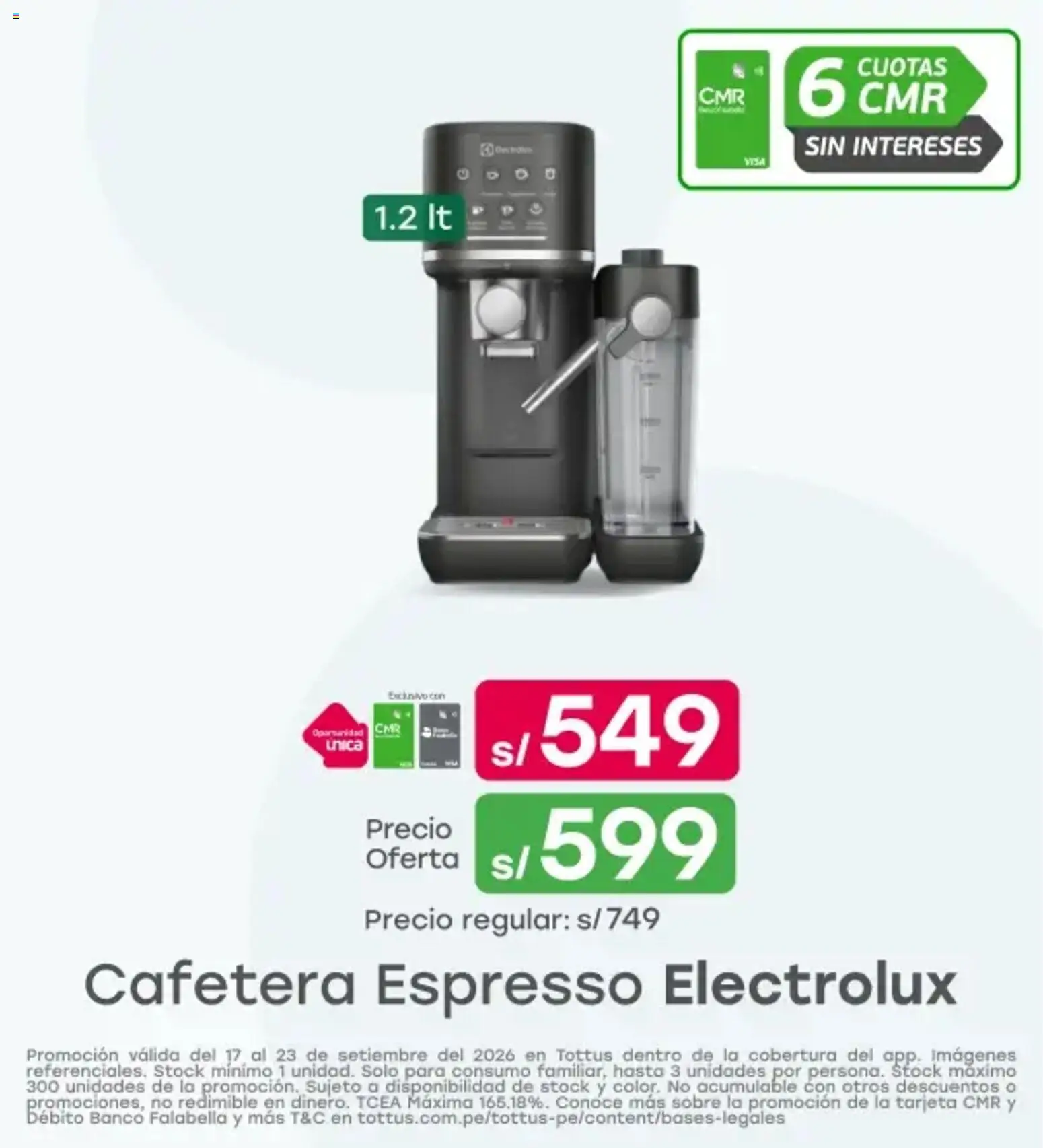Catálogo Tottus válido desde 17/09/2026 | Página: 4 | Productos: Cafetera