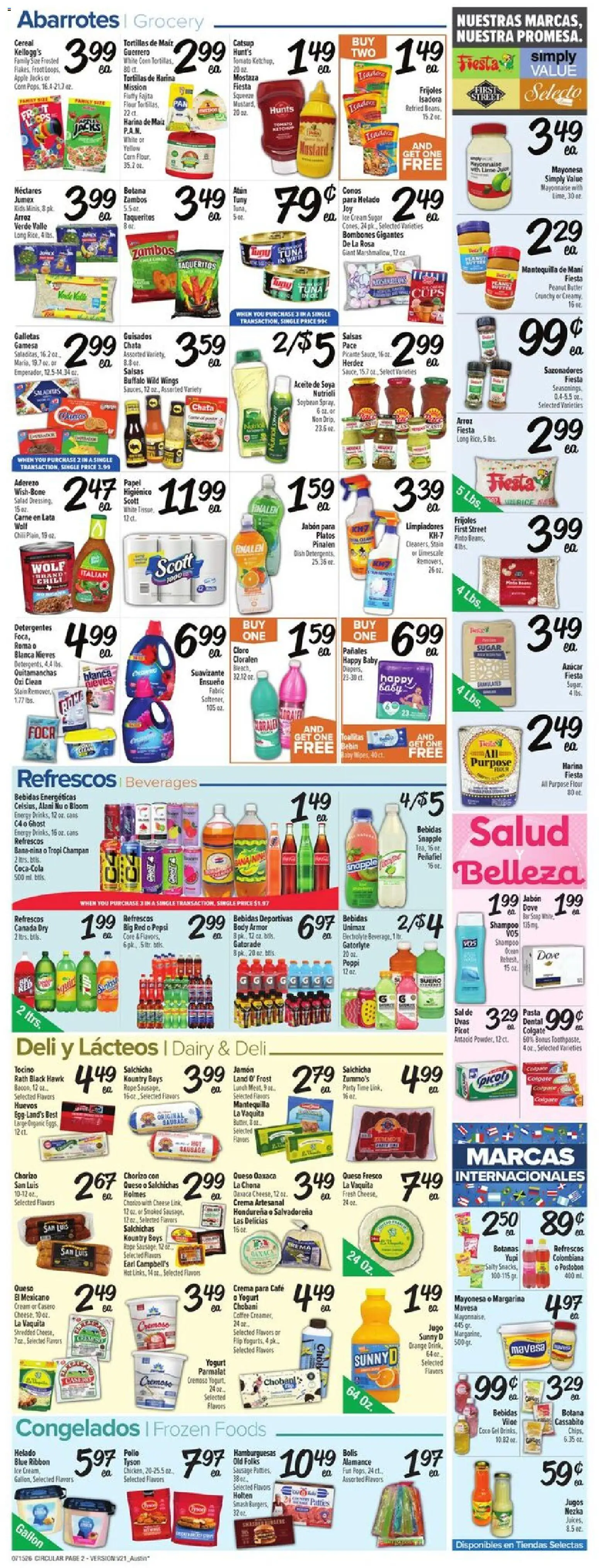 Fiesta Mart Weekly Ad - valid from 07/15/2026 | Page: 2 | Products: Butter, Cream, Salad, Water