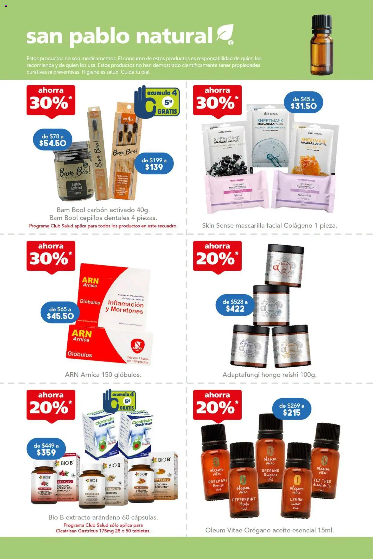 Nuevas ofertas de Farmacia San Pablo válidas en toda la República Mexicana desde el 30/08/2026. ¡Encuentra las mejores ofertas en Farmacia San Pablo catálogo! | Página: 6 | Productos: Orégano, Cúrcuma, Carbón activado, Jengibre