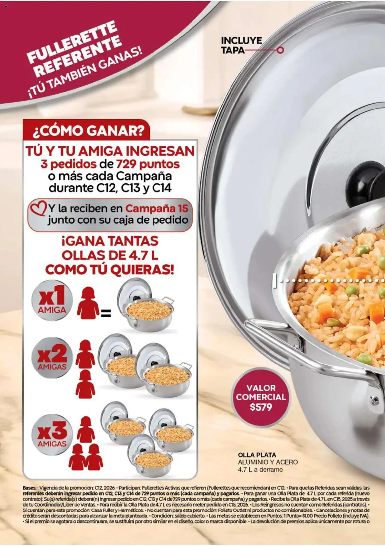 Nuevas ofertas de Fuller válidas en toda la República Mexicana desde el 16/09/2026. ¡Encuentra las mejores ofertas en Fuller Gana Más 12 2026! | Página: 4 | Productos: Caja, Ollas, Olla, Campana