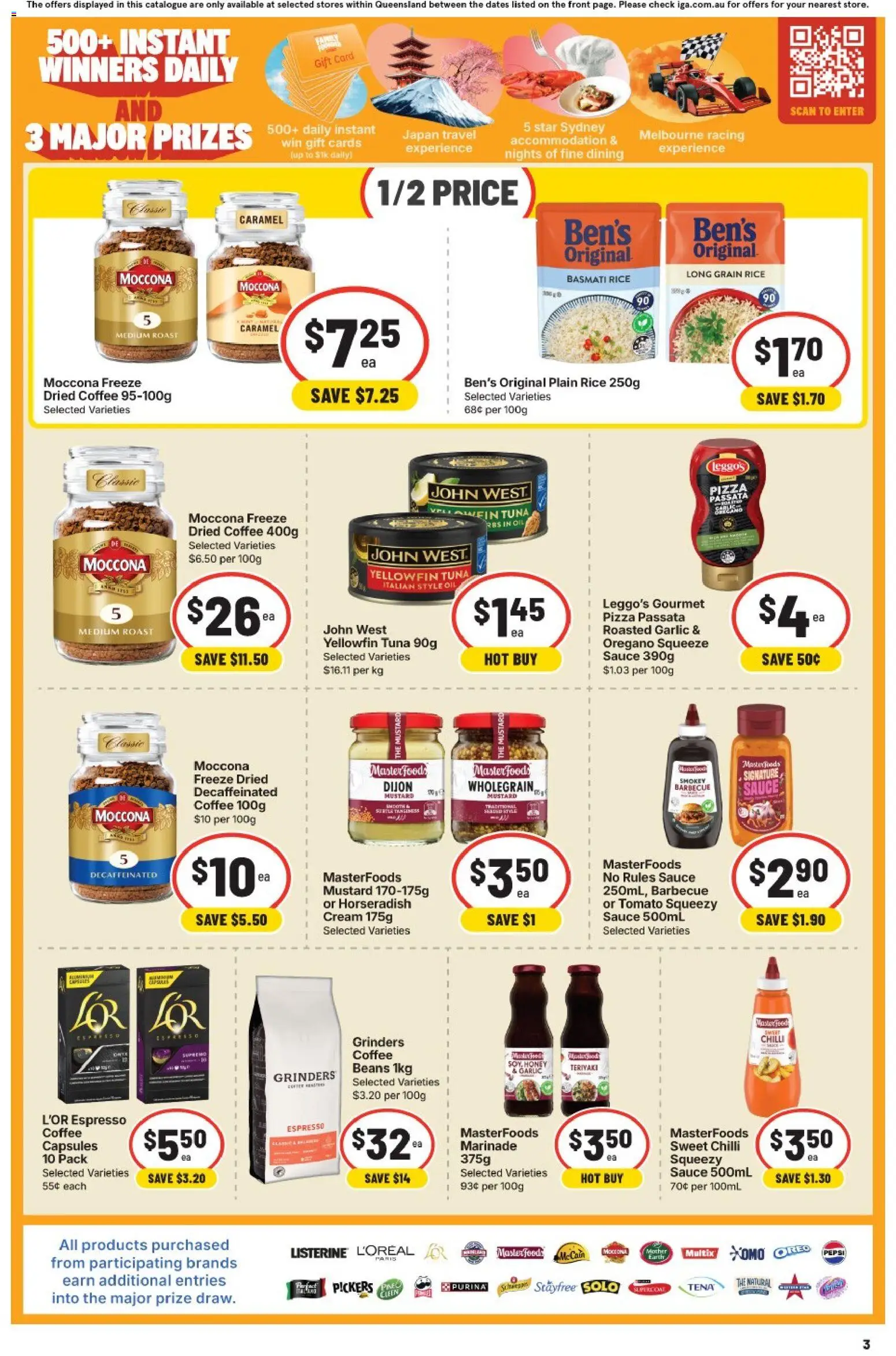 IGA catalogue - valid from 01/07/2026 | Page: 3 | Products: Coffee, Oregano, Sauce, Tuna