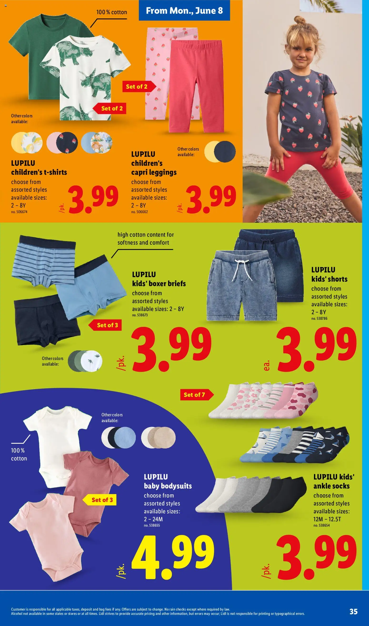 Lidl Weekly Ad - valid from 03.06.2026 | Page: 35 | Products: Shorts, Leggings, Briefs, Bag