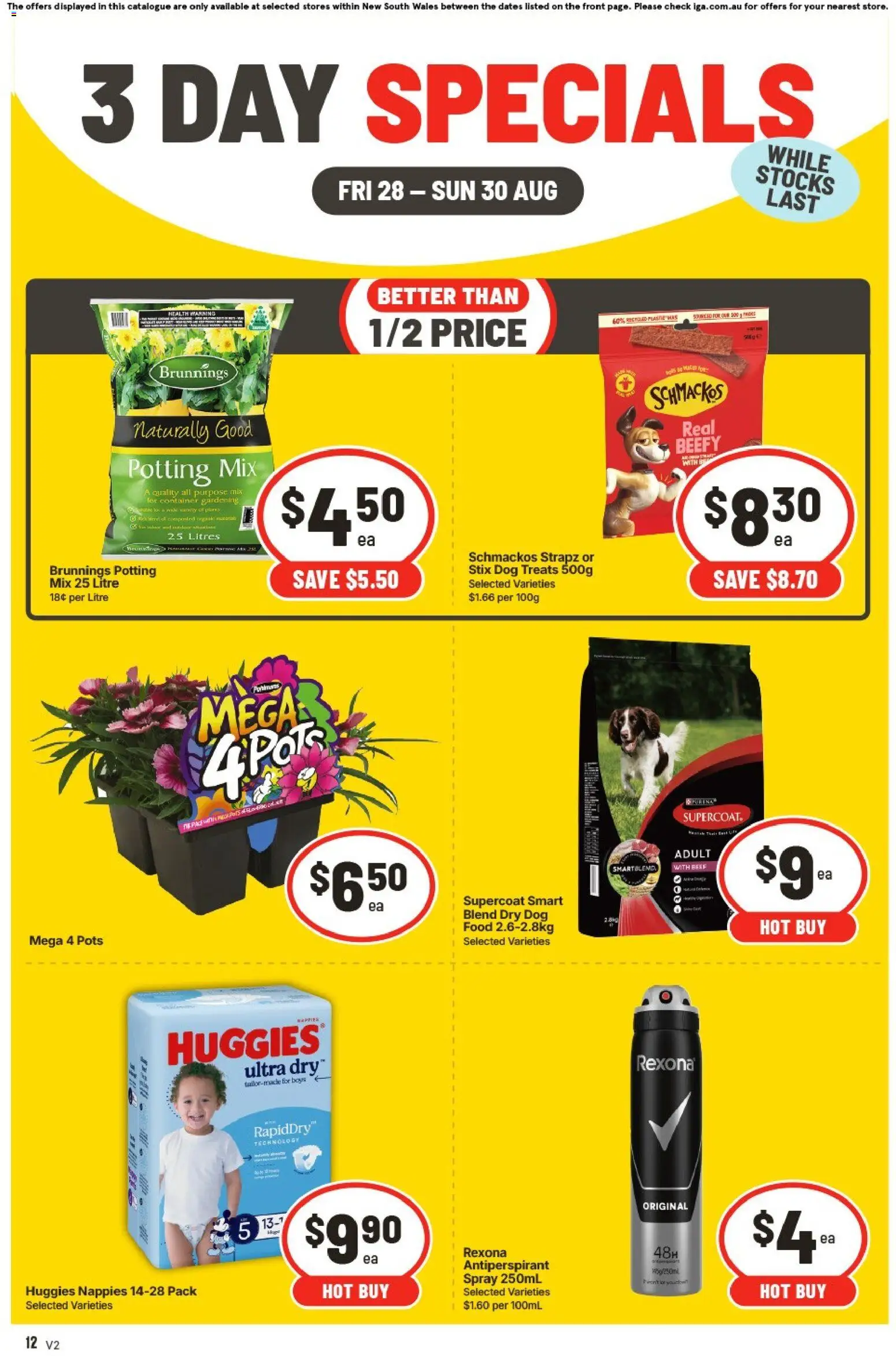 IGA catalogue - valid from 28/08/2026 | Page: 2 | Products: Pots, Antiperspirant, Nappies, Dog food