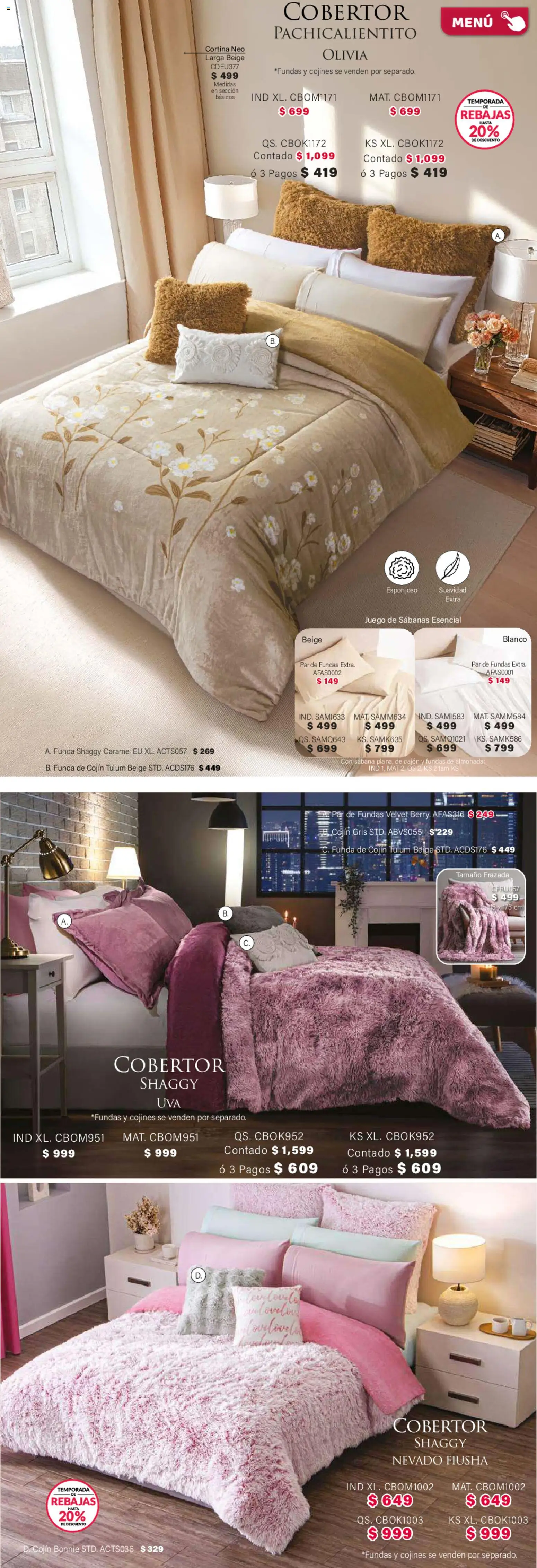 Nuevas ofertas de Colchas Concord válidas en toda la República Mexicana desde el 01/02/2026. ¡Encuentra las mejores ofertas en Colchas Concord catálogo! | Página: 149 | Productos: Cobertor, Funda, Almohada, Sabanas