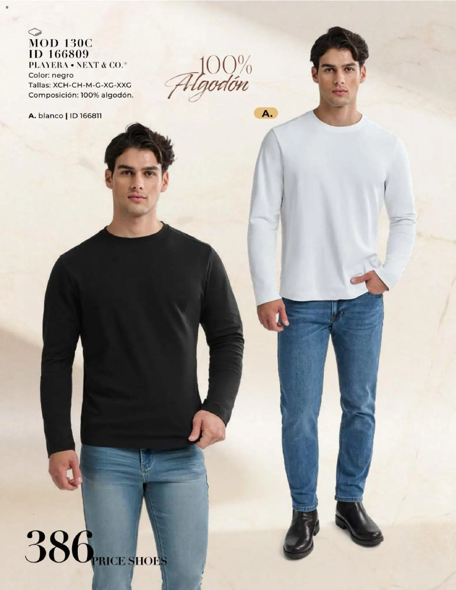 Nuevas ofertas de Price Shoes válidas en toda la República Mexicana desde el 14.05.2026. ¡Encuentra las mejores ofertas en Price Shoes catálogo Caballeros! | Página: 386 | Productos: Algodón