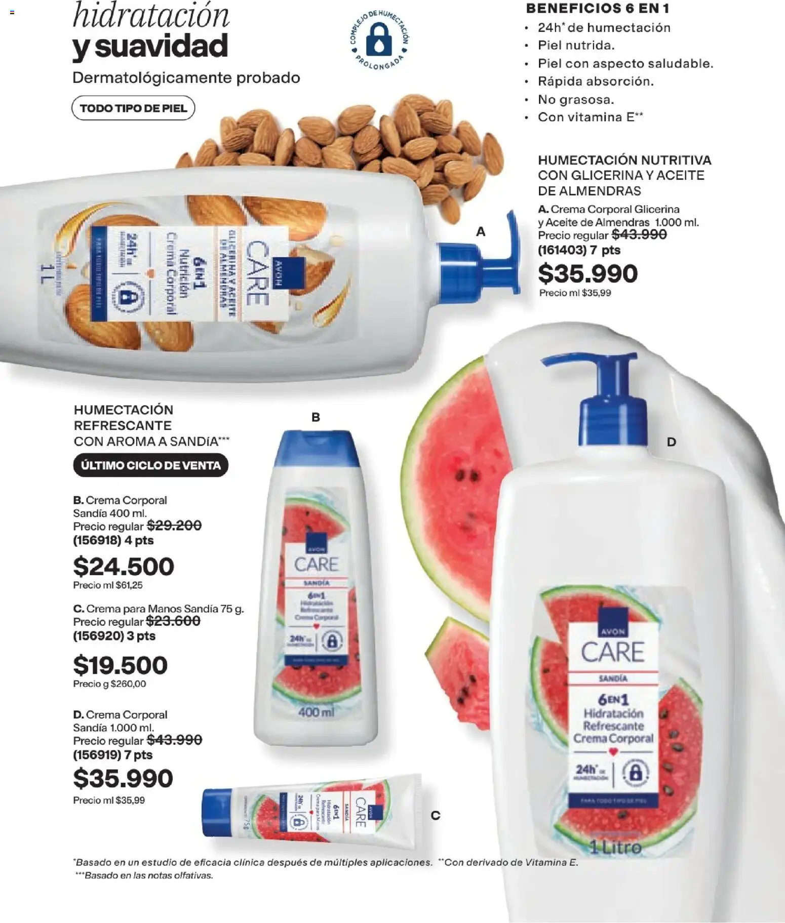Avon revista - valida desde el 16/08/2026 | Página: 125 | Productos: Almendras, Crema, Sandía, Crema para manos