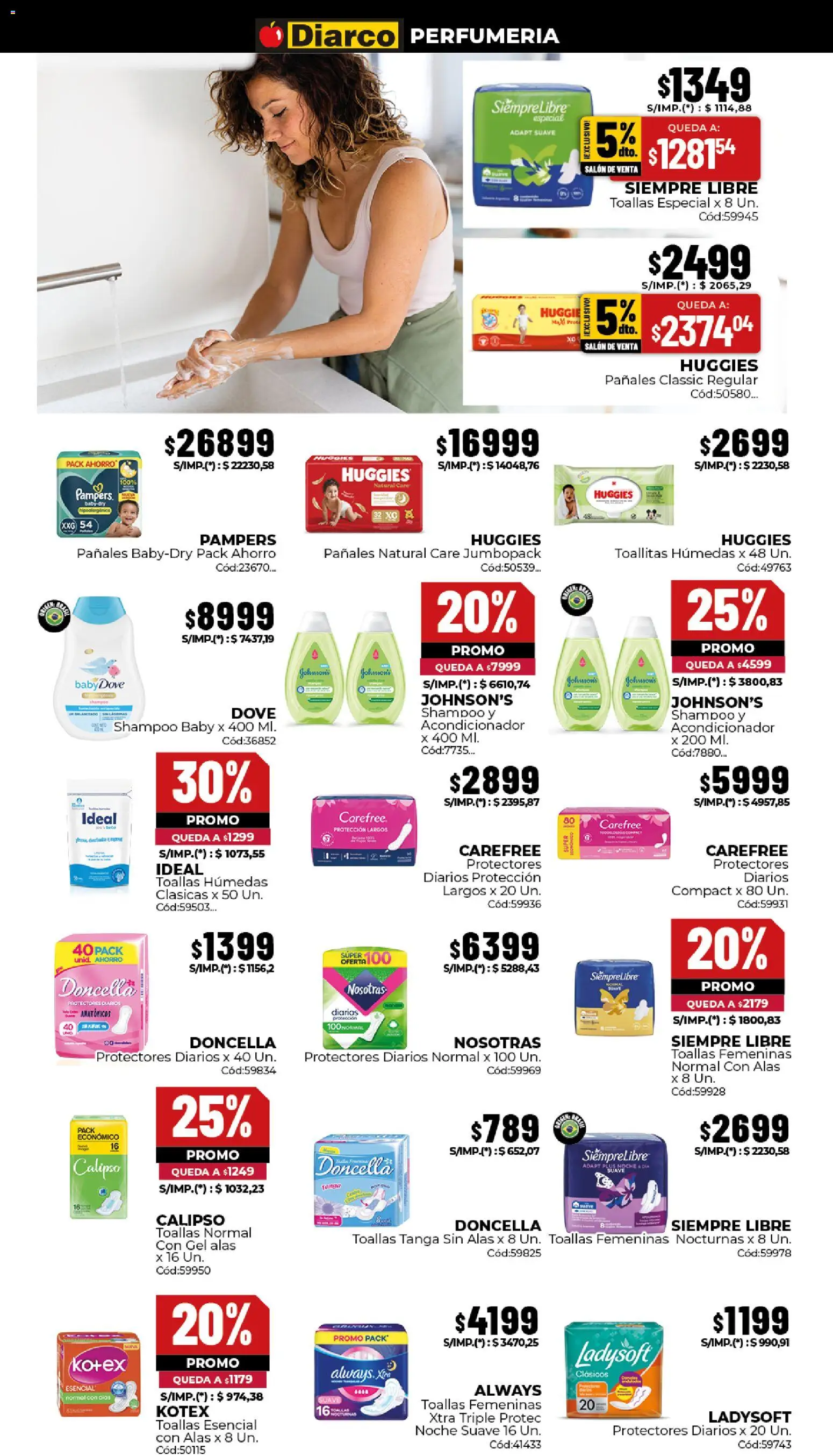 Diarco - Ofertas Interior │ válido desde el 13/07/2026 | Página: 12 | Productos: Shampoo, Acondicionador, Pañales, Protectores diarios
