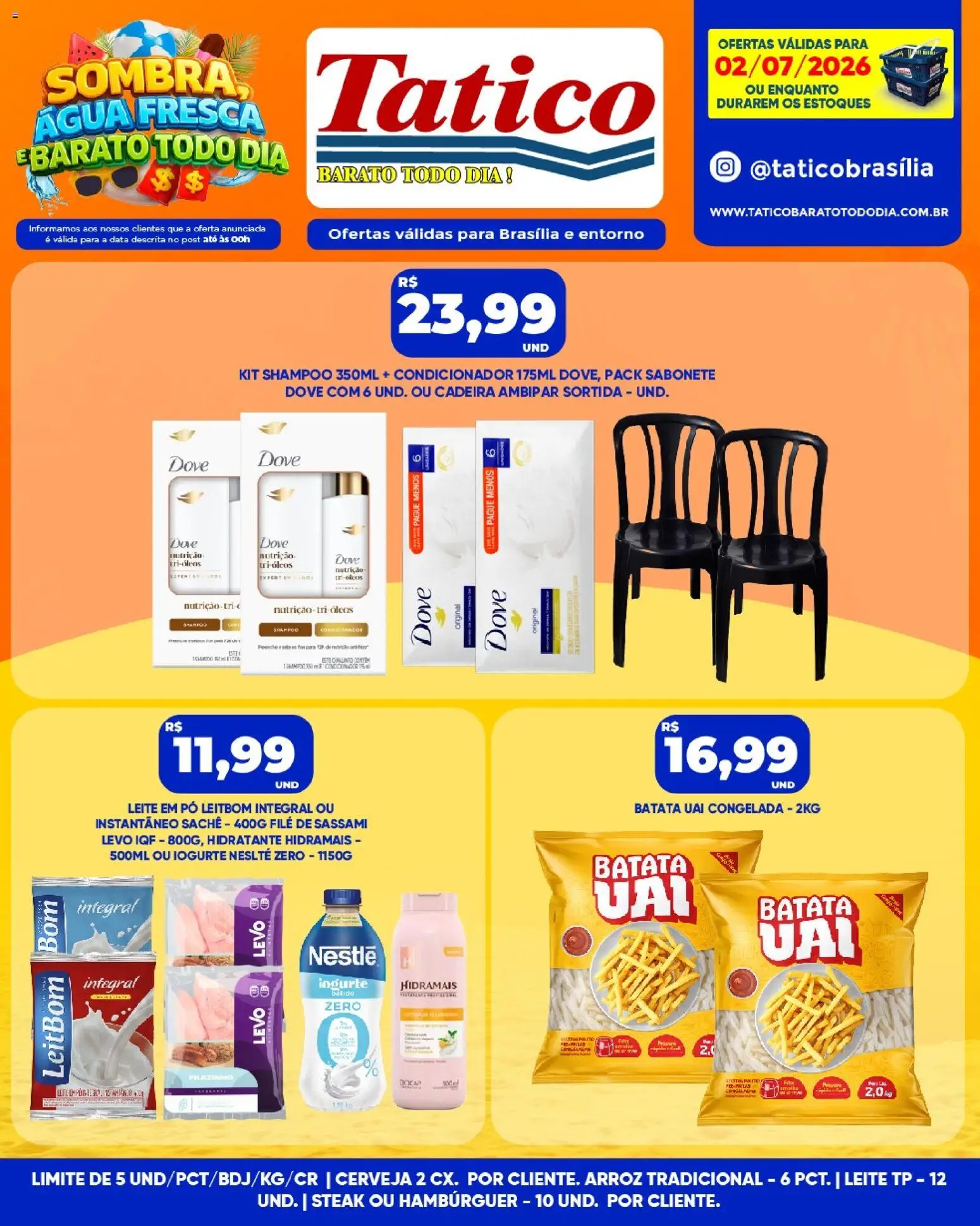 Tatico Folheto - válido de 03/07/2026 | Página: 33 | Produtos: Pó, Cerveja, Dove, Leite em pó
