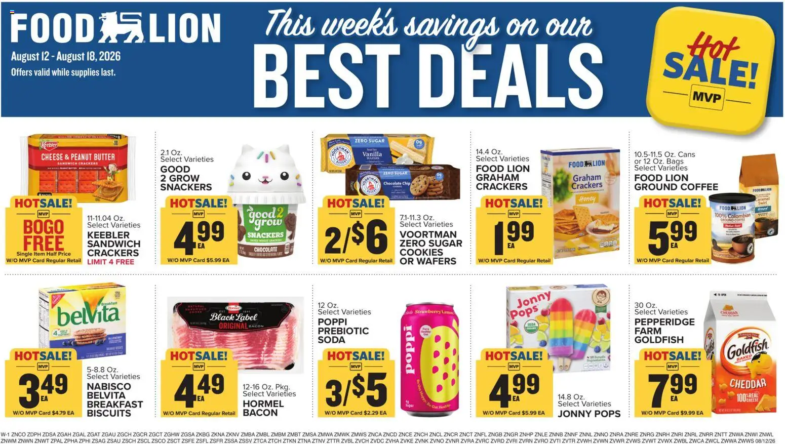 Food Lion Weekly Ad - valid from 08/12/2026 | Page: 13 | Products: Chocolate, Wafers, Cookies, Ground coffee