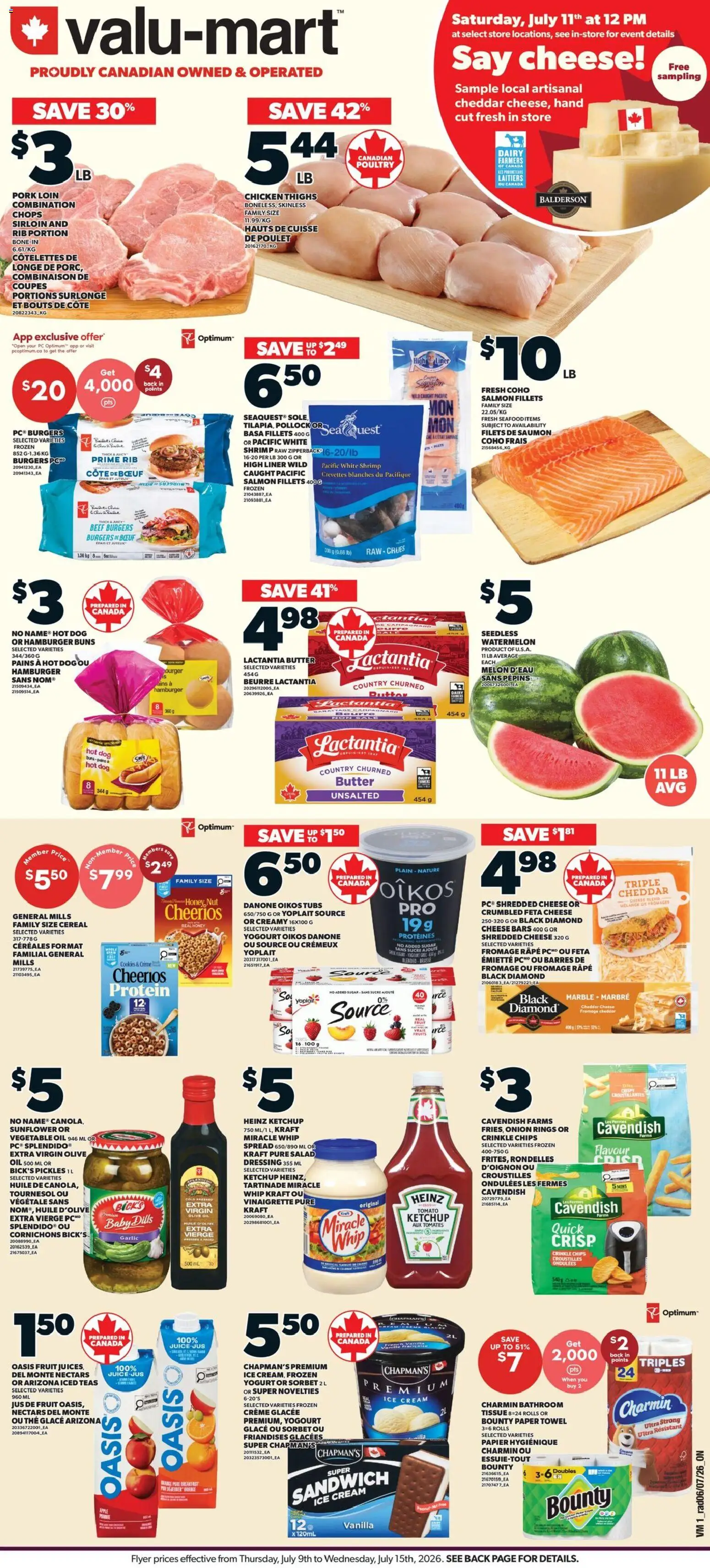 Valu Mart flyer valid from Jul 9, 2026 | Page: 2 | Products: Beef, Ketchup, Salad, Yogurt
