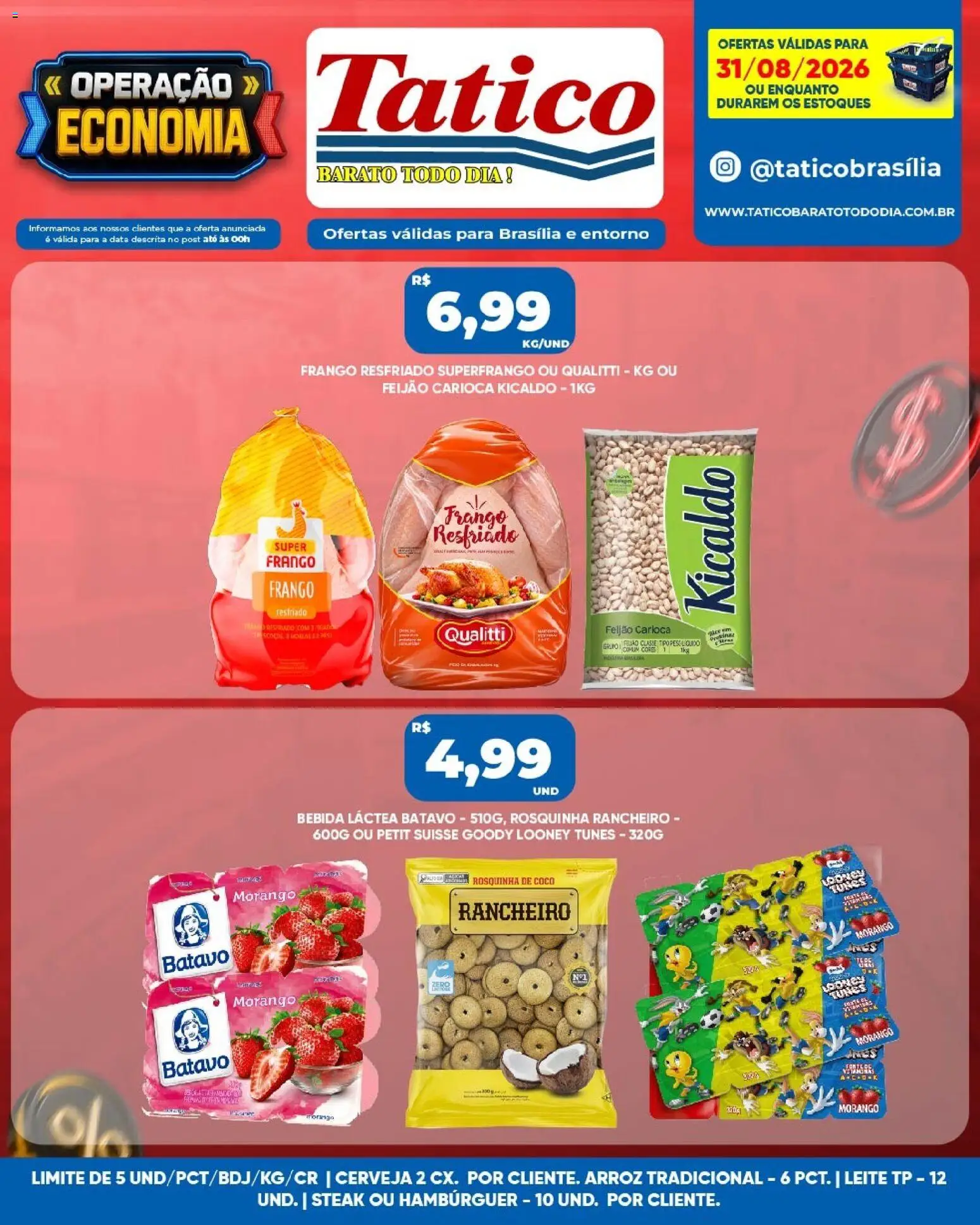 Tatico Folheto - válido de 31/08/2026 | Página: 4 | Produtos: Steak, Frango resfriado, Hambúrguer, Frango