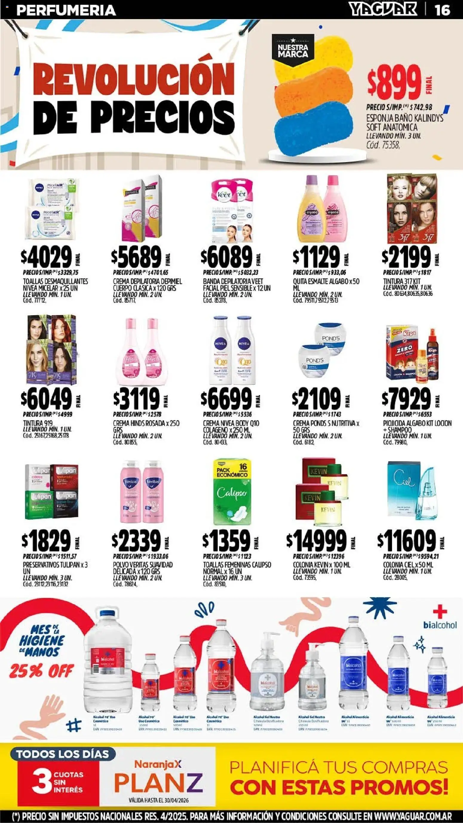Yaguar - Oferta Semanal Trelew │ válido desde el 25.05.2026 | Página: 16 | Productos: Toallas, Polvo, Tintura, Crema depilatoria