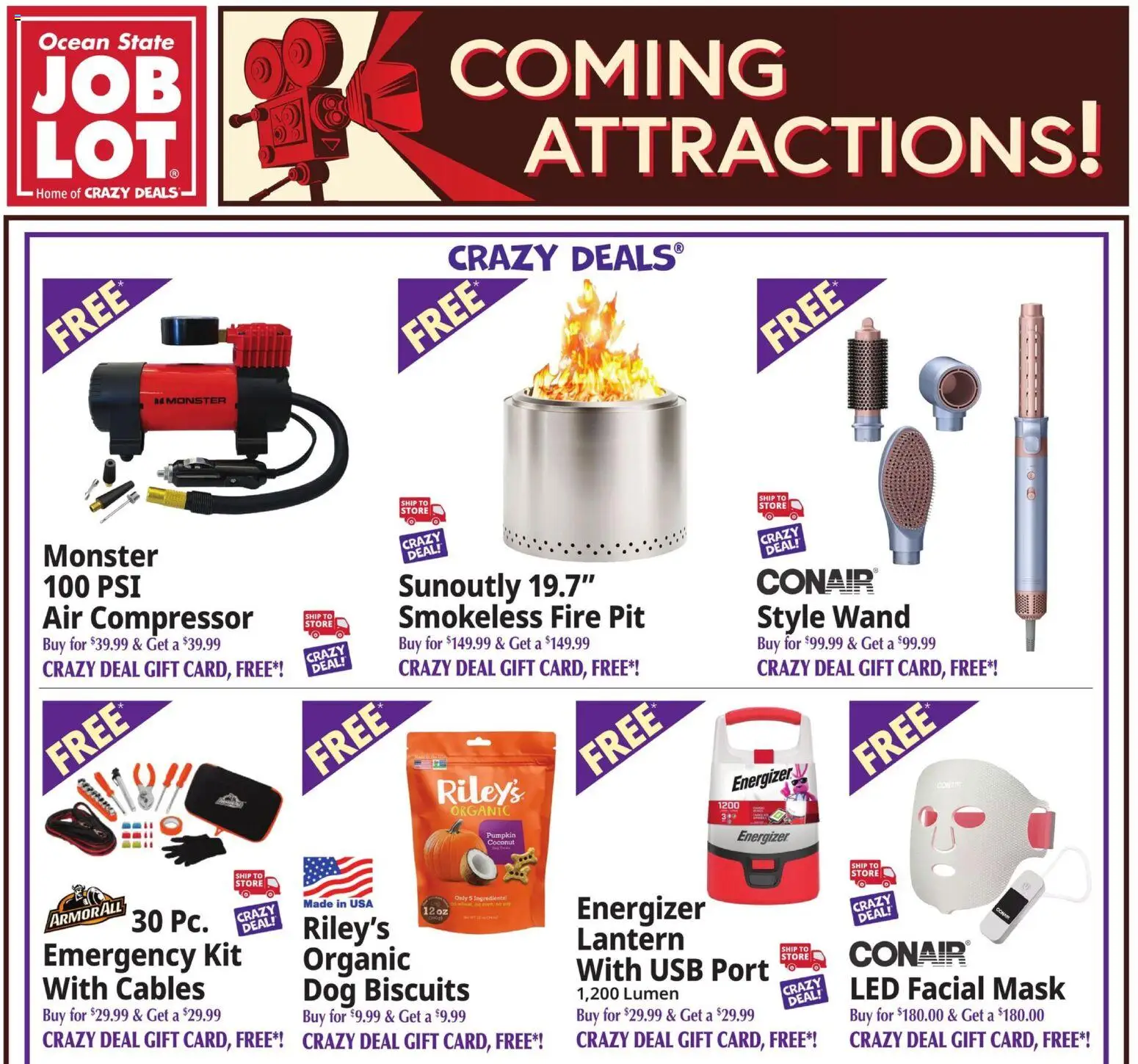 Ocean State Job Lot Ad - valid from 07/16/2026 | Page: 1 | Products: Compressor, Mask, Pumpkin, Usb