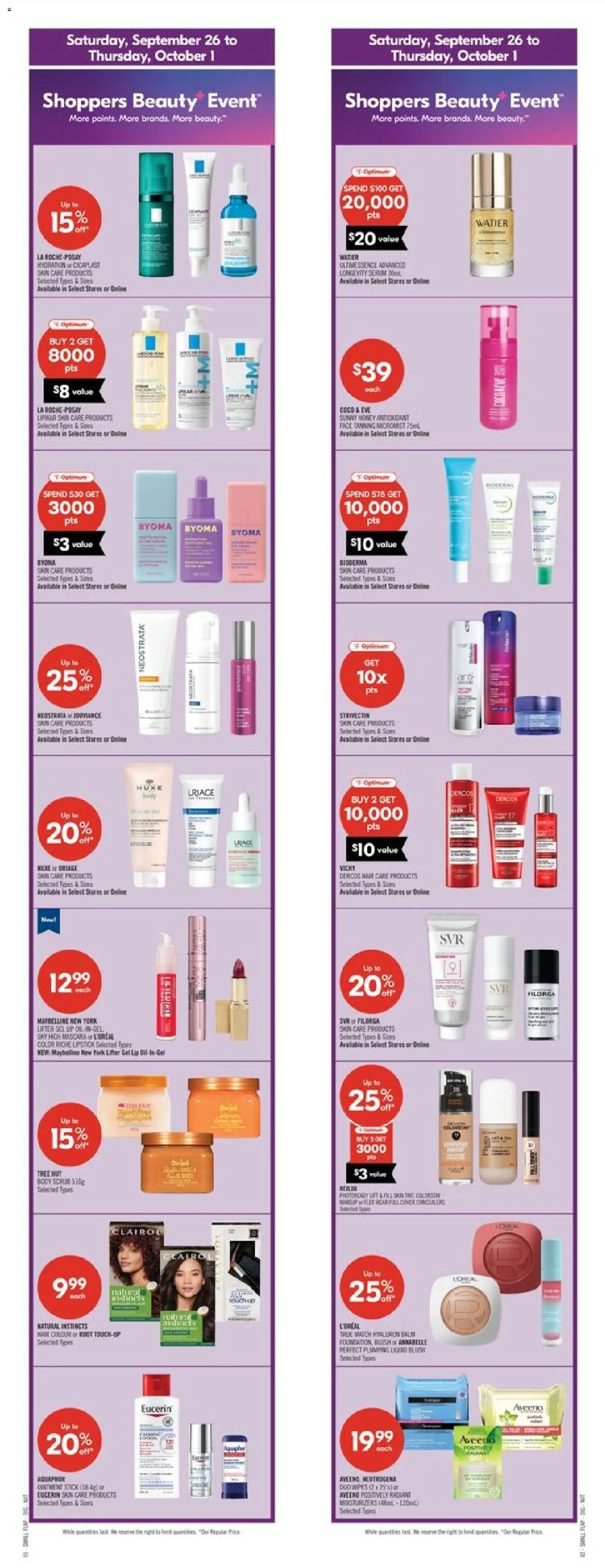 Shoppers flyer valid from Sep 26, 2026 | Page: 3 | Products: Mascara, Lipstick, Honey