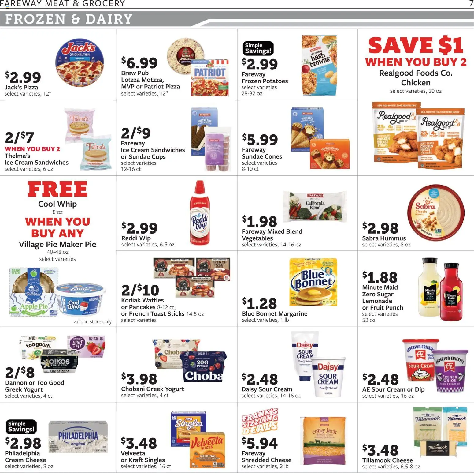 Fareway Weekly Ad - valid from 08/31/2026 | Page: 7 | Products: Waffles, Cream cheese, Vegetables, Onion