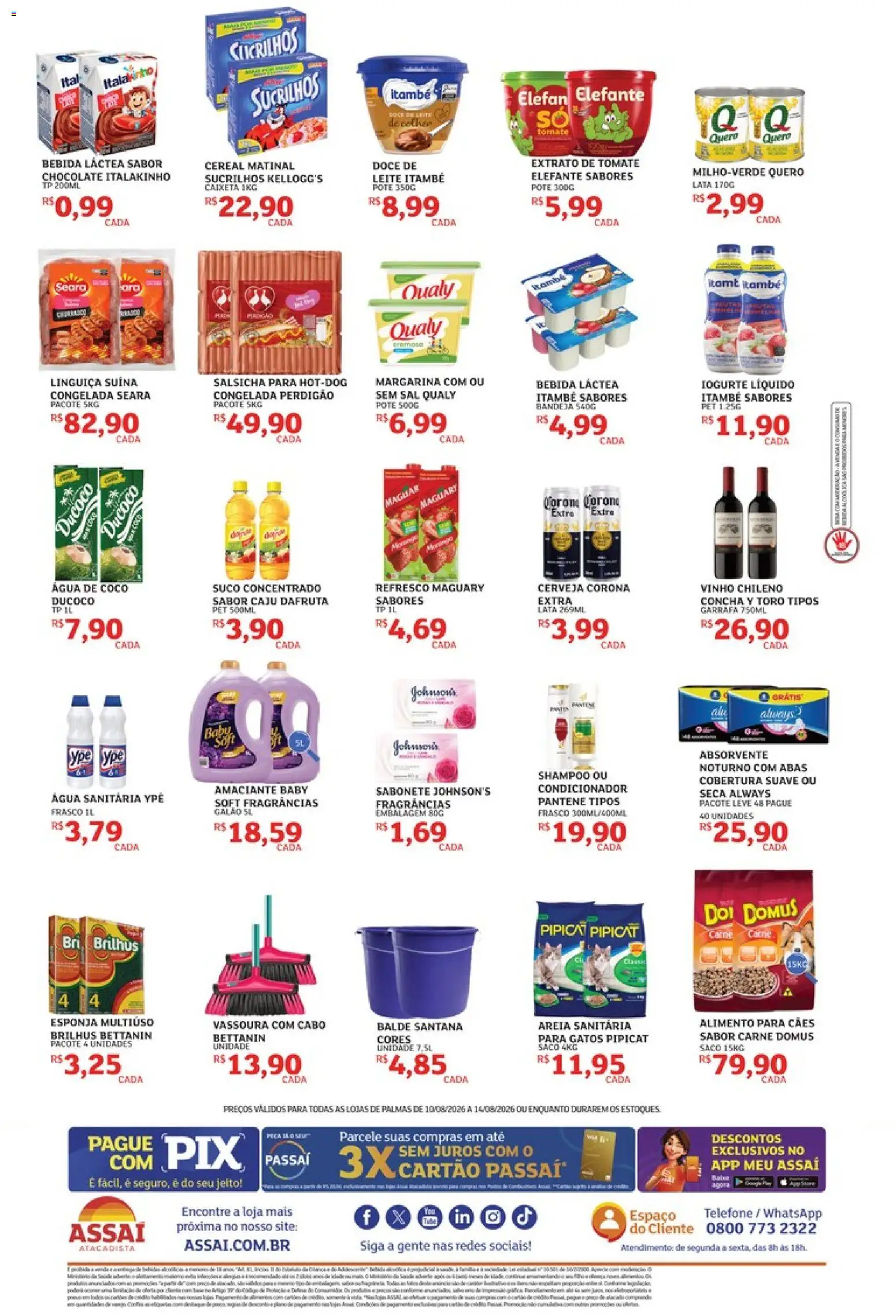 Assaí Atacadista Folheto - válido de 10/08/2026 | Página: 2 | Produtos: Caju, Condicionador, Água, Água sanitária