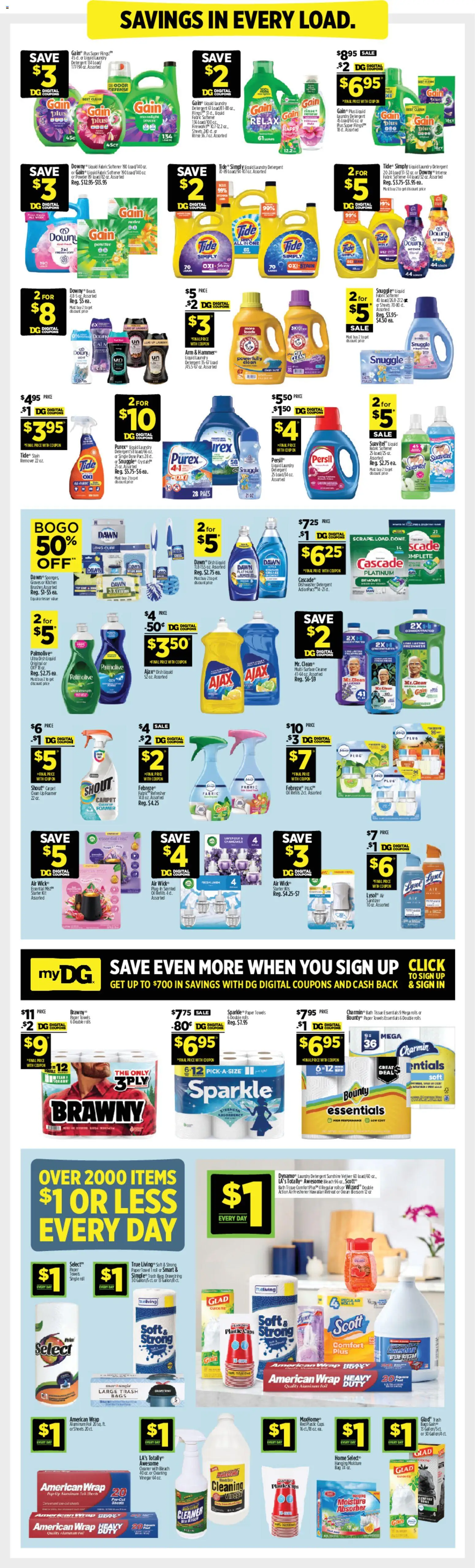 Dollar General Weekly Ad - valid from 07/19/2026 | Page: 8 | Products: Vinegar, Brushes, Powder, Detergent