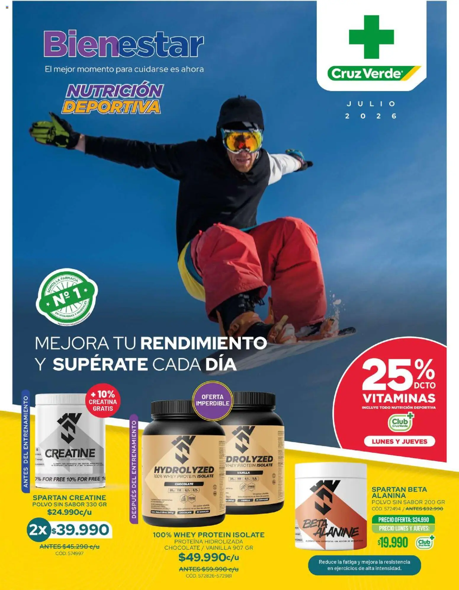 Cruz Verde Nutrición Deportiva │ válido desde el 30.06.2026 | Página: 1 | Productos: Vitaminas, Polvo, Chocolate