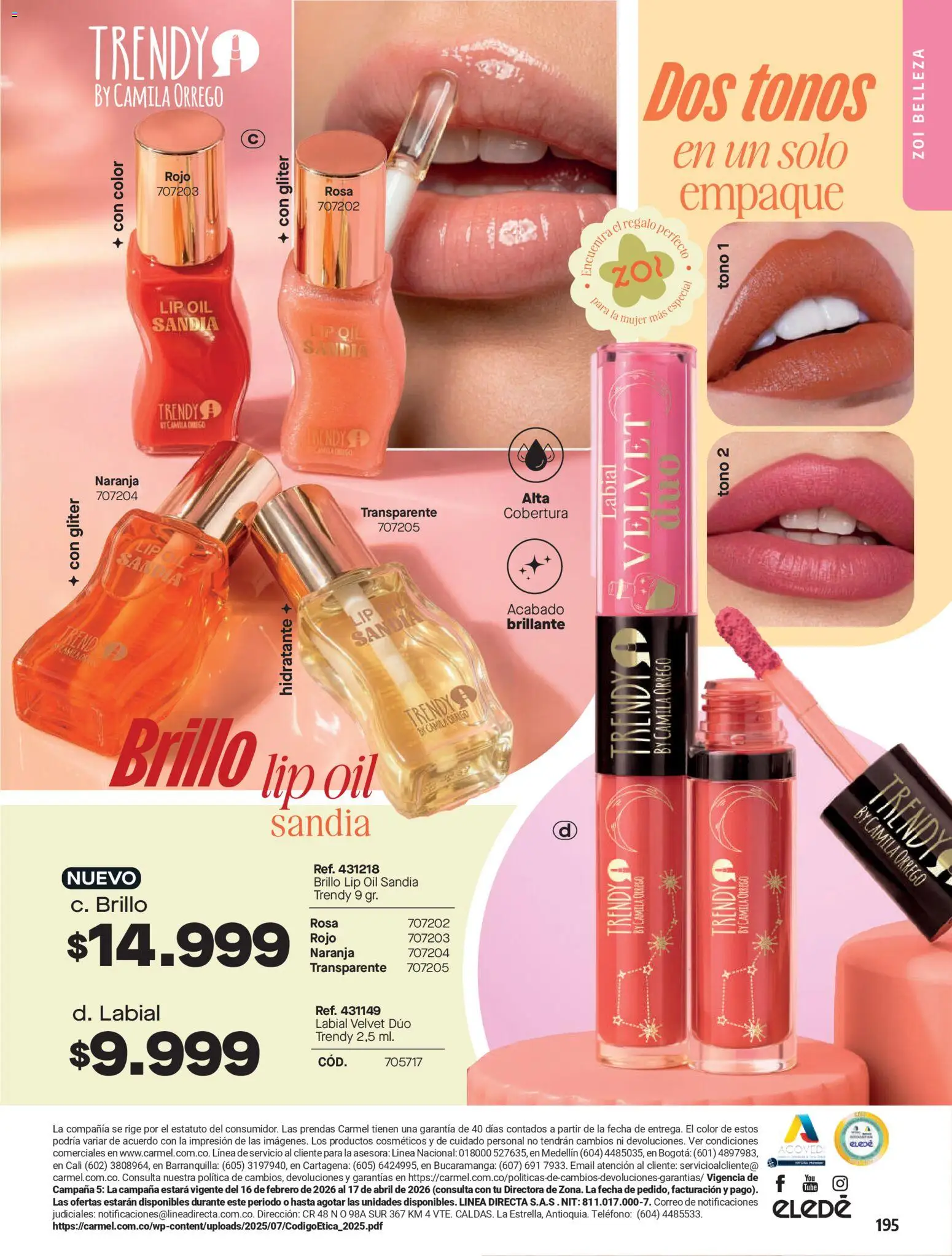 Carmel revista - valida desde el 01.06.2026 | Página: 195 | Productos: Teléfono, Brillo