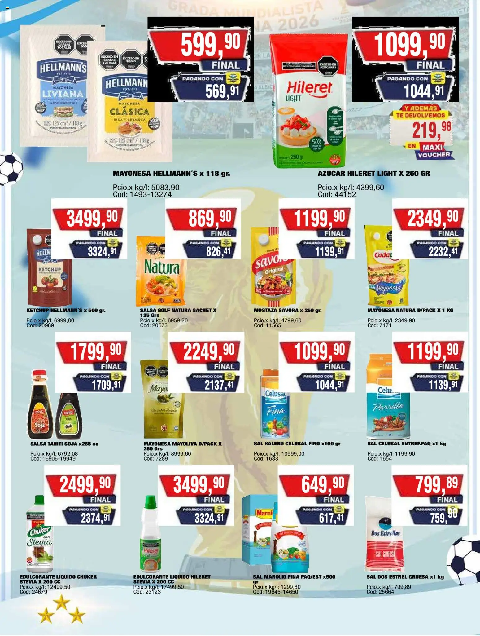 Maxiconsumo ofertas │ válido desde el 20/07/2026 | Página: 7 | Productos: Mostaza, Edulcorante, Salsa Golf, Té