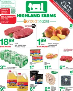 Preview of Highland Farms weekly flyer / circulaire from shop Highland Farms valid from Sep 3, 2026