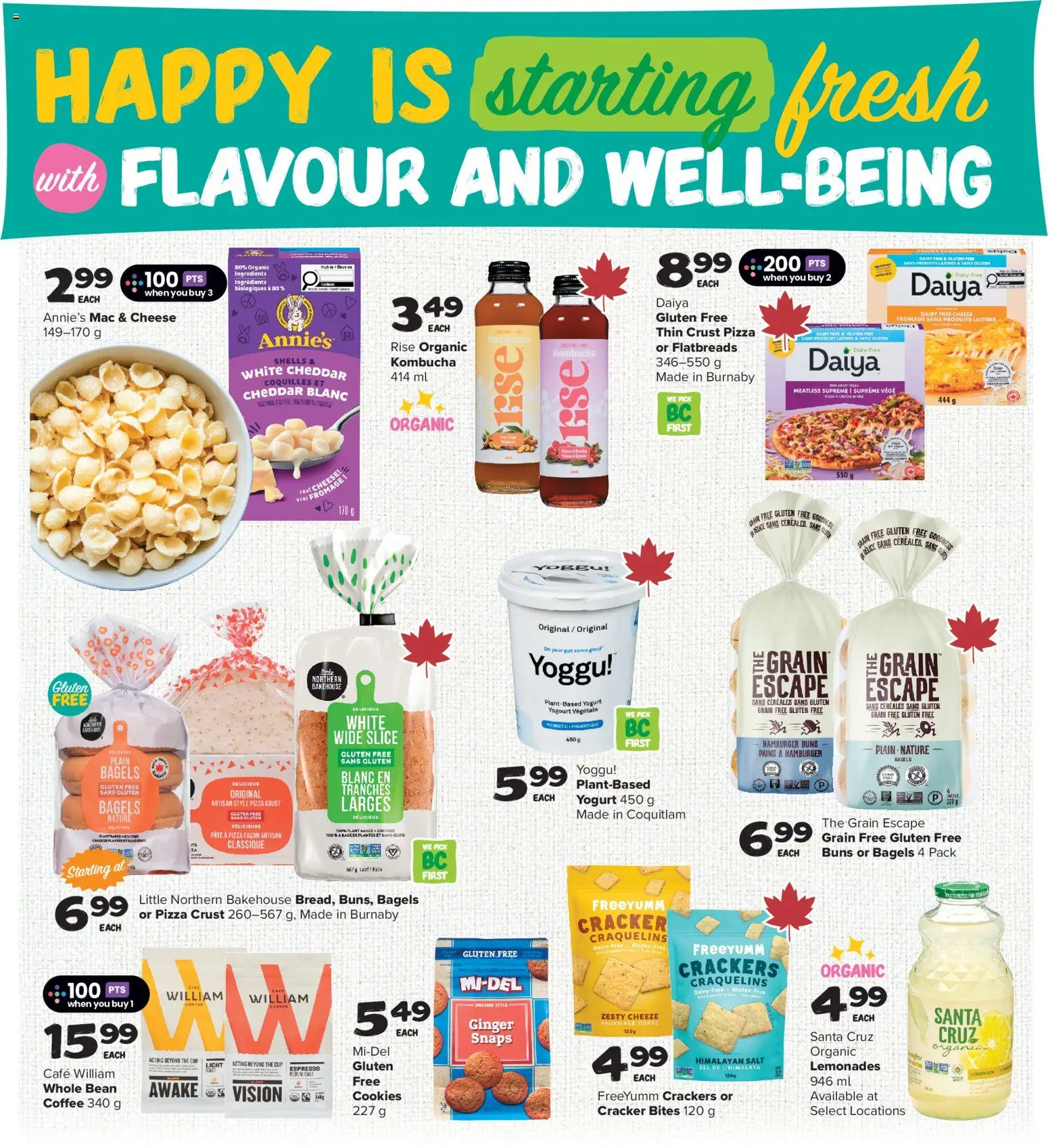 Thrifty Foods flyer valid from 18.06.2026 | Page: 9 | Products: Cookies, Yogurt, Pizza, Juice