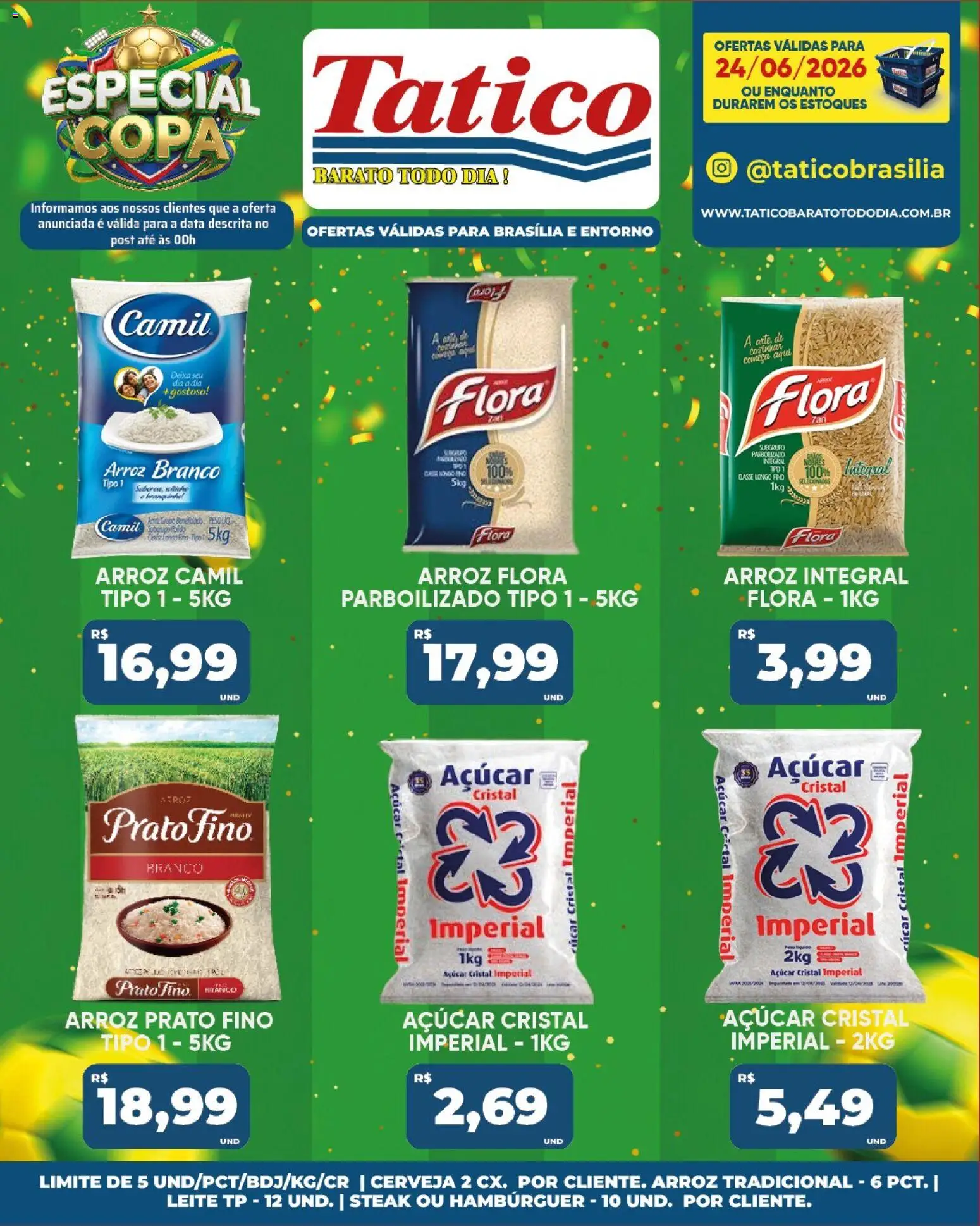 Tatico Folheto - válido de 24/06/2026 | Página: 15 | Produtos: Cerveja, Copa, Hambúrguer, Açúcar