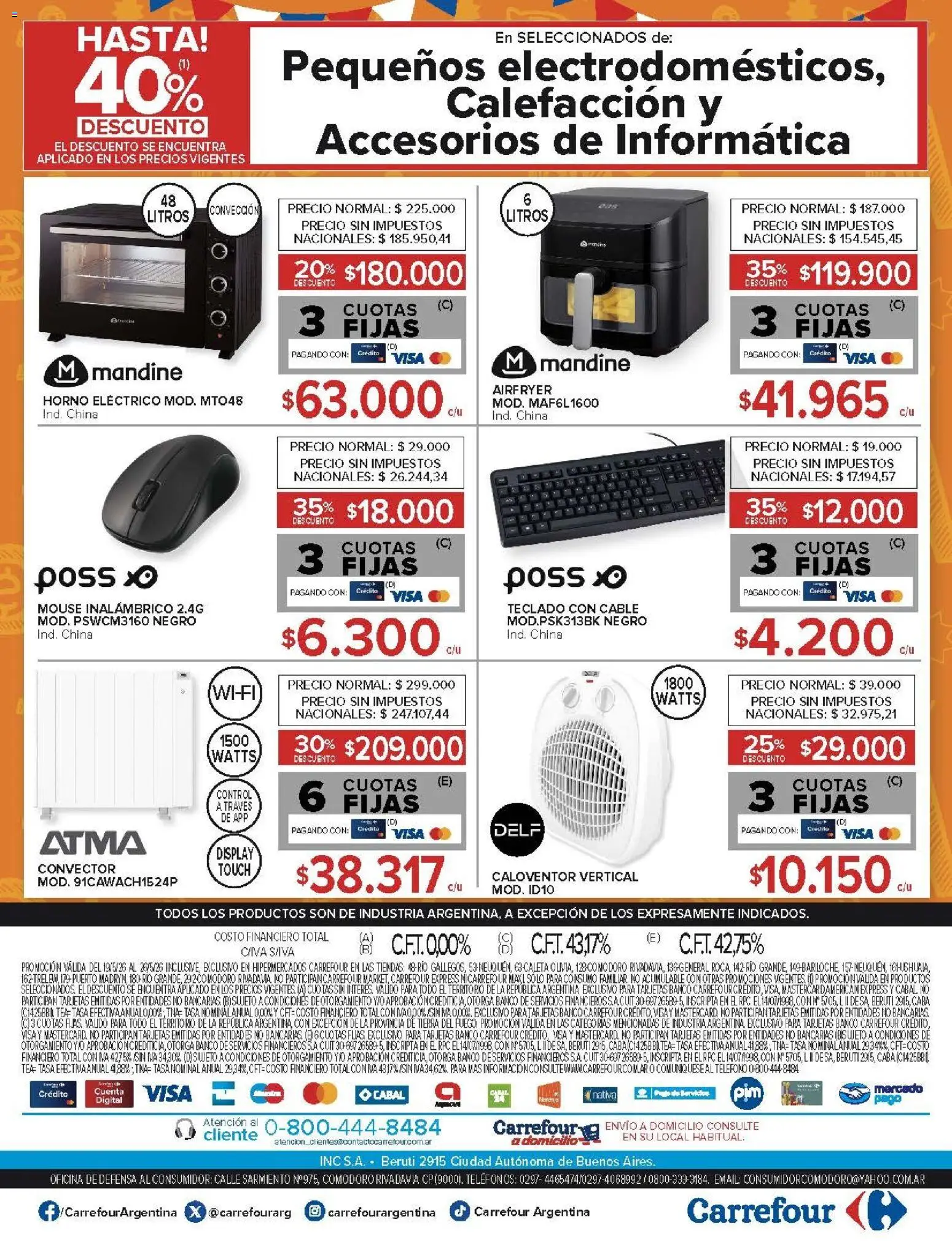Carrefour - AHORRO FINDE MES │ válido desde el 19.05.2026 | Página: 26 | Productos: Teléfono, Banco, Horno eléctrico, Mouse