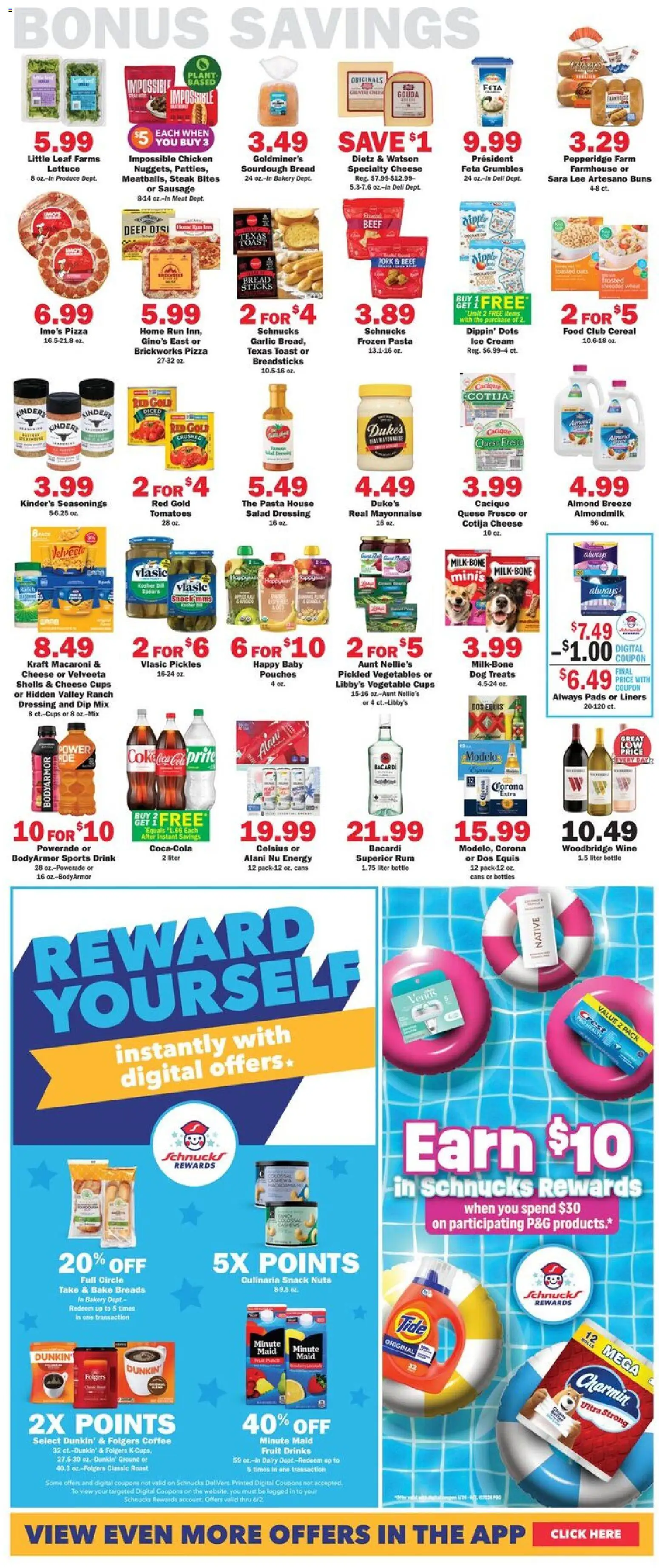 Schnucks Weekly Print Ad - IN - valid from 27.05.2026 | Page: 5 | Products: Bread, Coffee, Beef, Garlic