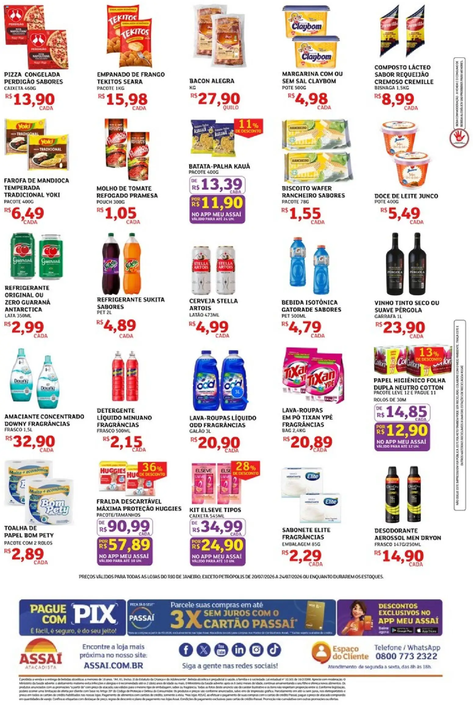Assaí Atacadista Folheto - válido de 20/07/2026 | Página: 2 | Produtos: Molho de tomate, Pizza, Requeijão, Amaciante
