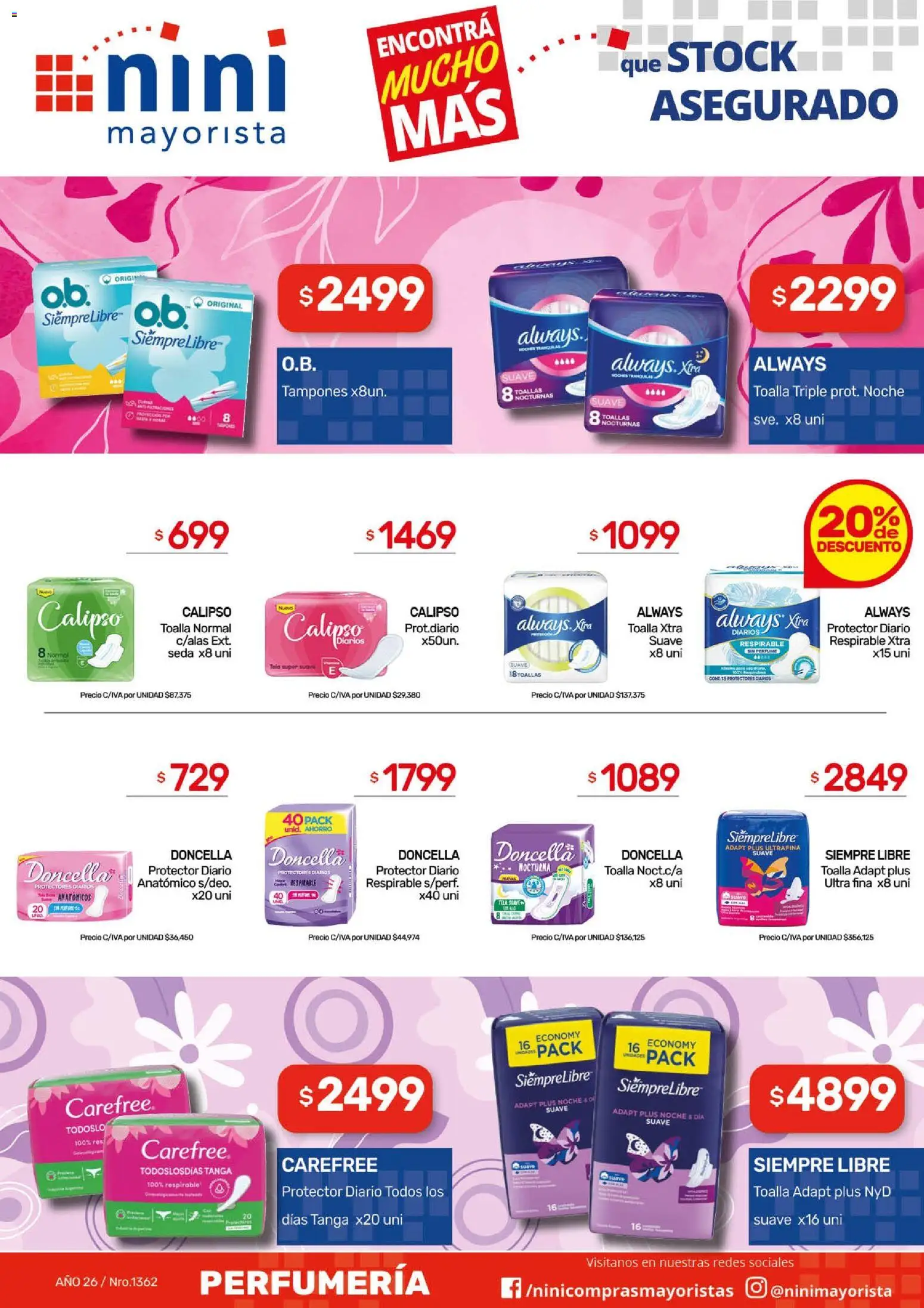 NINI Mayorista ofertas │ válido desde el 01.06.2026 | Página: 6 | Productos: Tampones, Toallas, Perfume, Protectores diarios