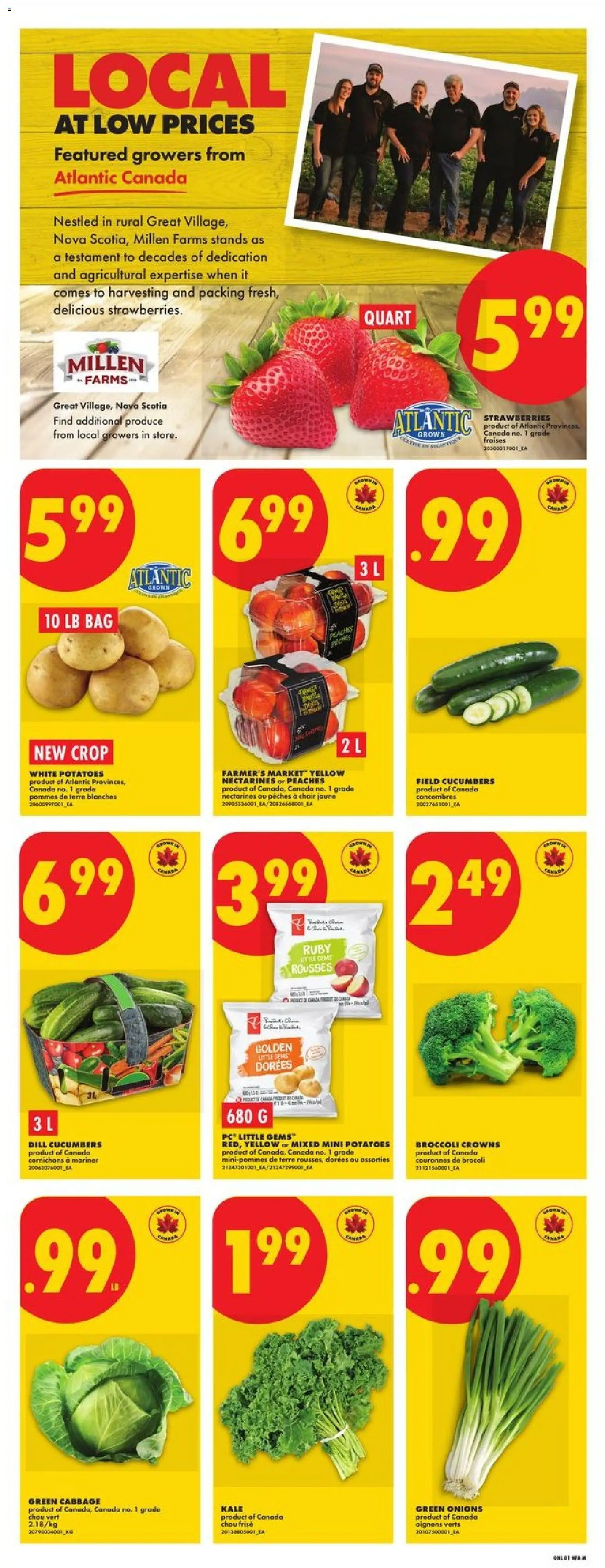No Frills flyer valid from Aug 6, 2026 | Page: 3 | Products: Strawberries, Cucumbers, PC, Potatoes