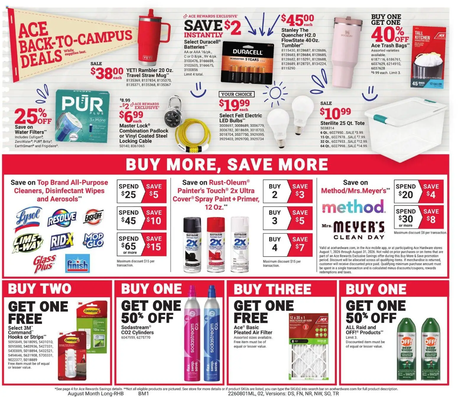 Giant Eagle ACE Ad - valid from 08/01/2026 | Page: 2 | Products: Water, Lime, Cable, Air Filter