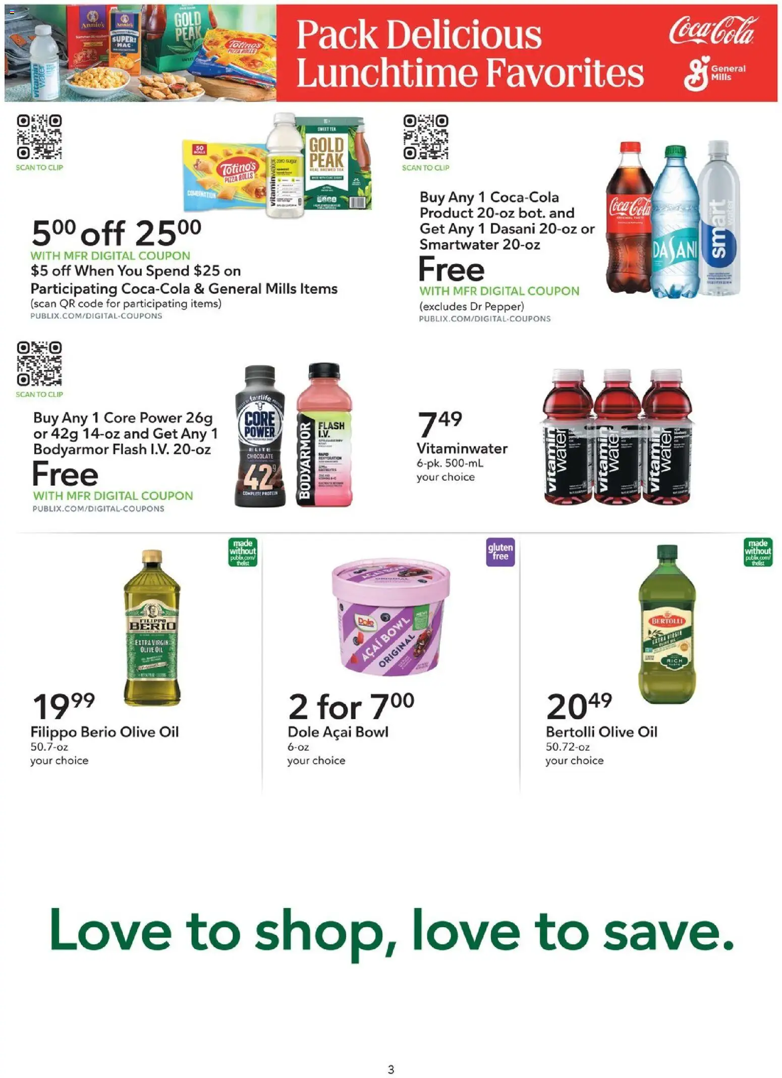 Publix Extra Savings - valid from 07/29/2026 | Page: 3 | Products: Clip, Oil, Pizza, Water