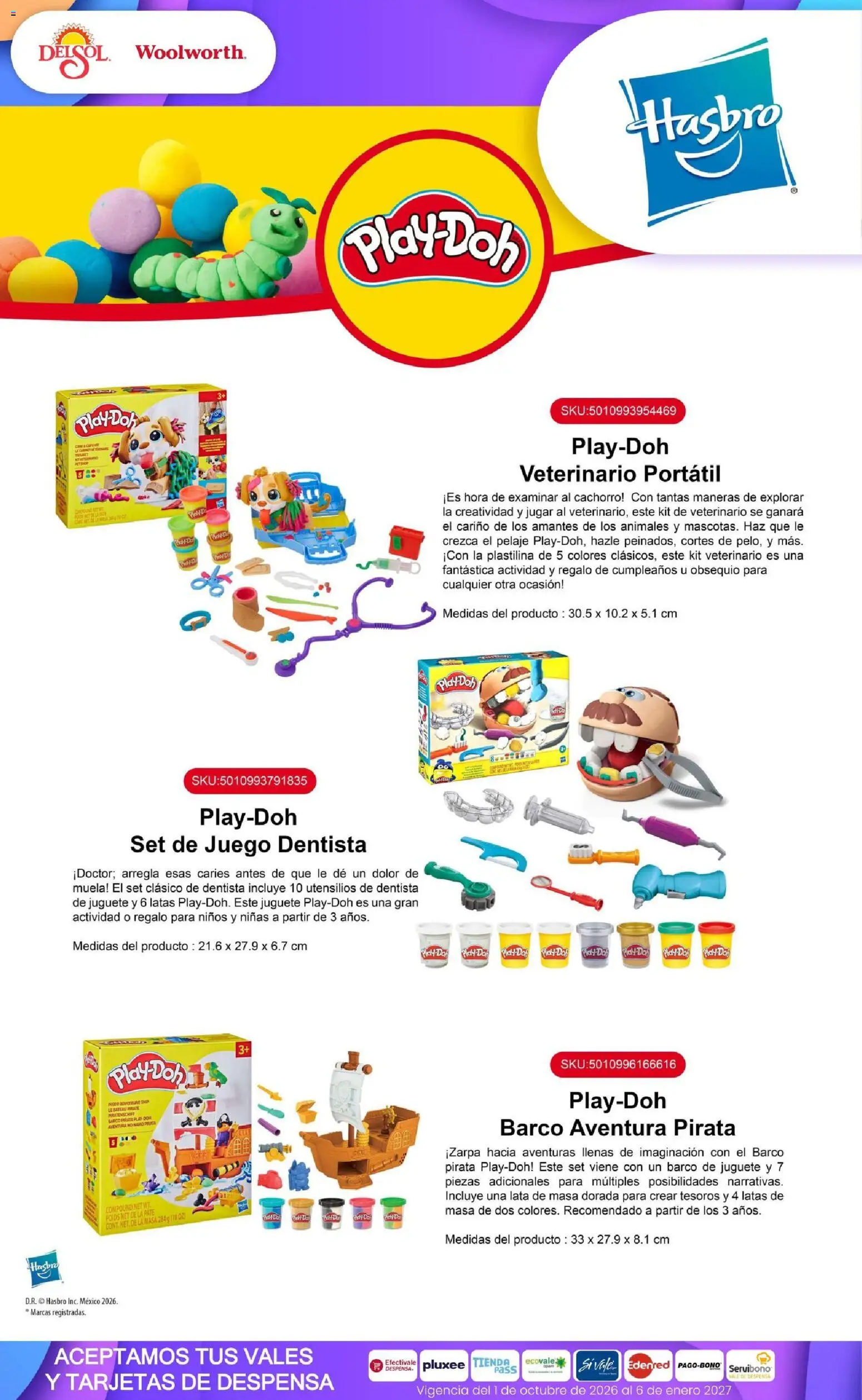 Nuevas ofertas de Del Sol y Woolworth válidas en toda la República Mexicana desde el 01/10/2026. ¡Encuentra las mejores ofertas en Del Sol y Woolworth catálogo El Castillo del Juguete! | Página: 23 | Productos: Masa, Juego, Paté, Despensa