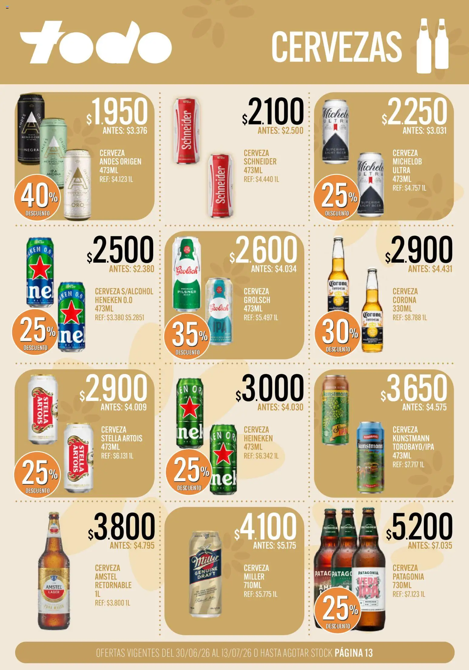 Supermercados TODO Ofertas │ válido desde el 30/06/2026 | Página: 13 | Productos: Cerveza