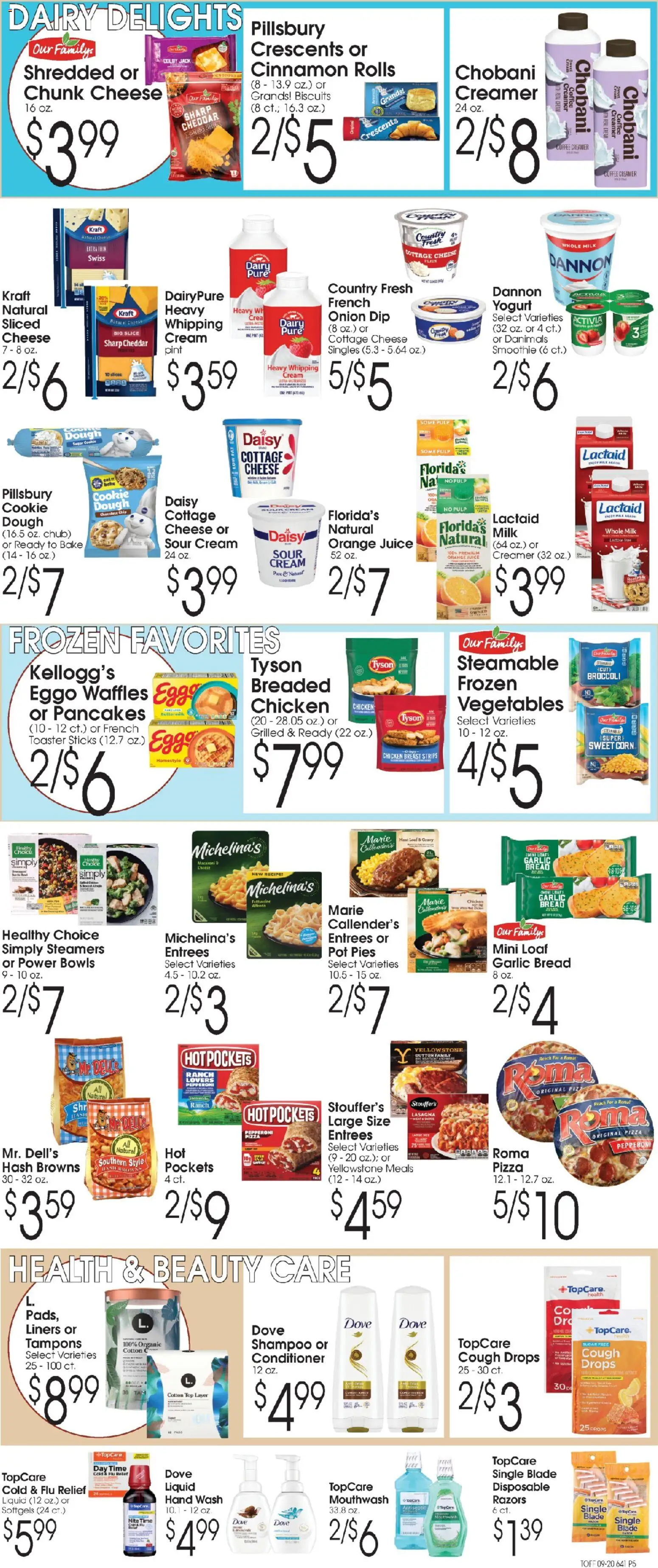 Family Fare Ad - valid from 09/20/2026 | Page: 5 | Products: Broccoli, Cheese, Cottage cheese, Garlic