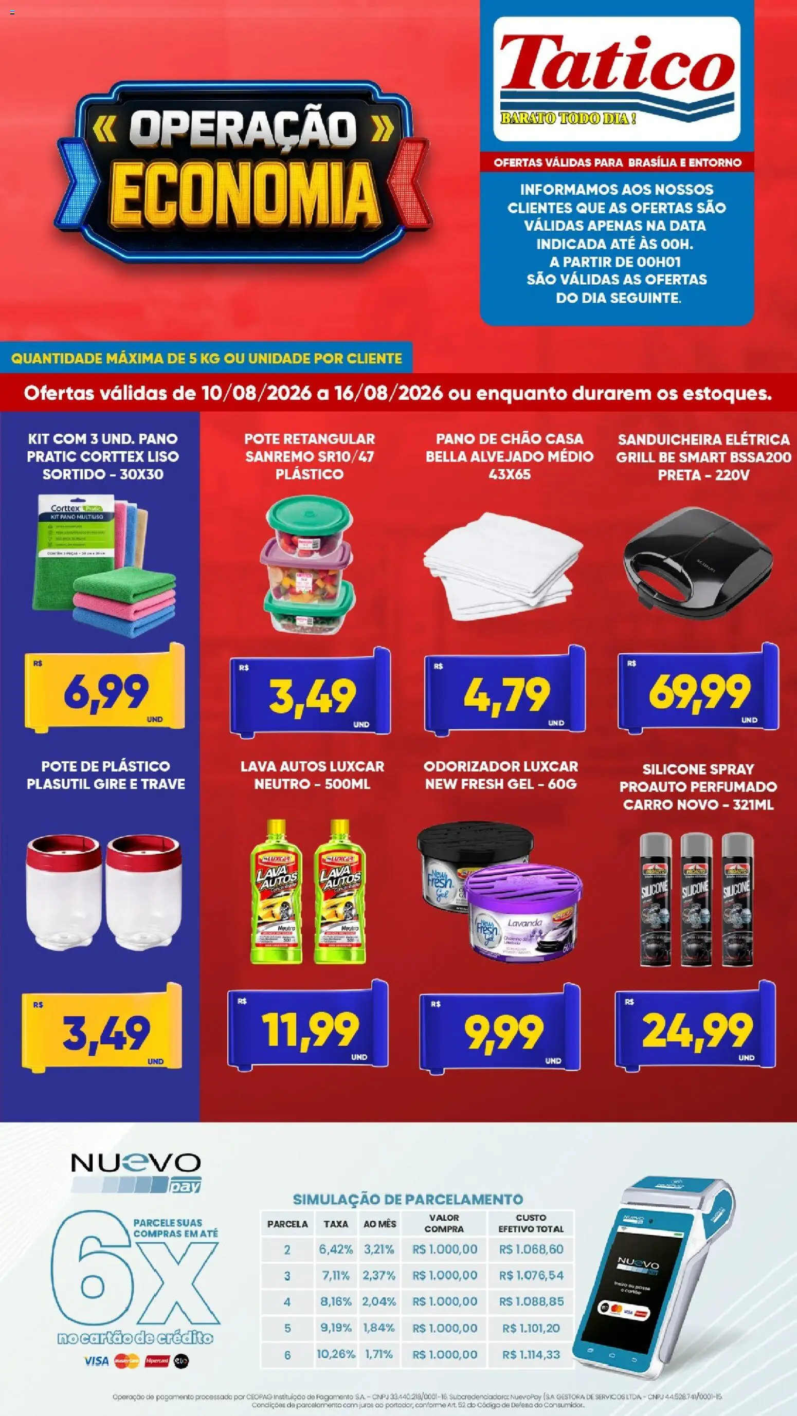 Tatico Folheto - válido de 10/08/2026 | Página: 9 | Produtos: Grill, Sanduicheira, Pano de chão