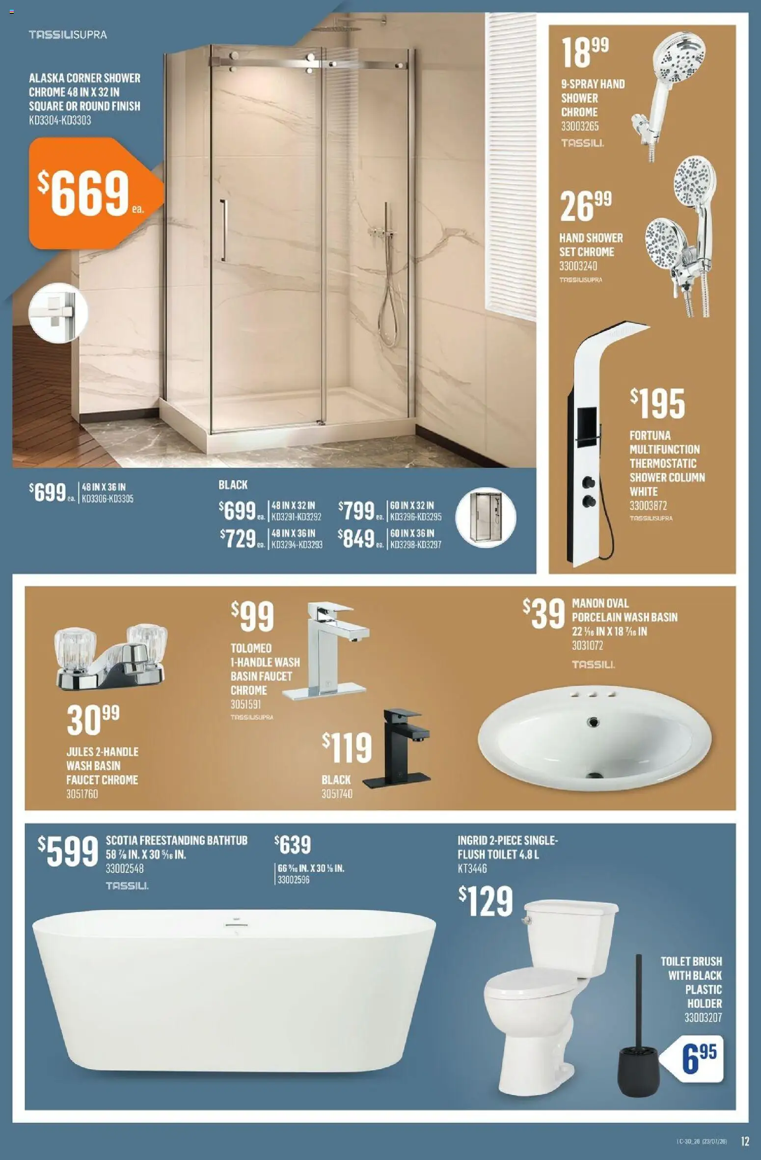 Canac flyer valid from Jul 23, 2026 | Page: 12 | Products: Brush, Shower
