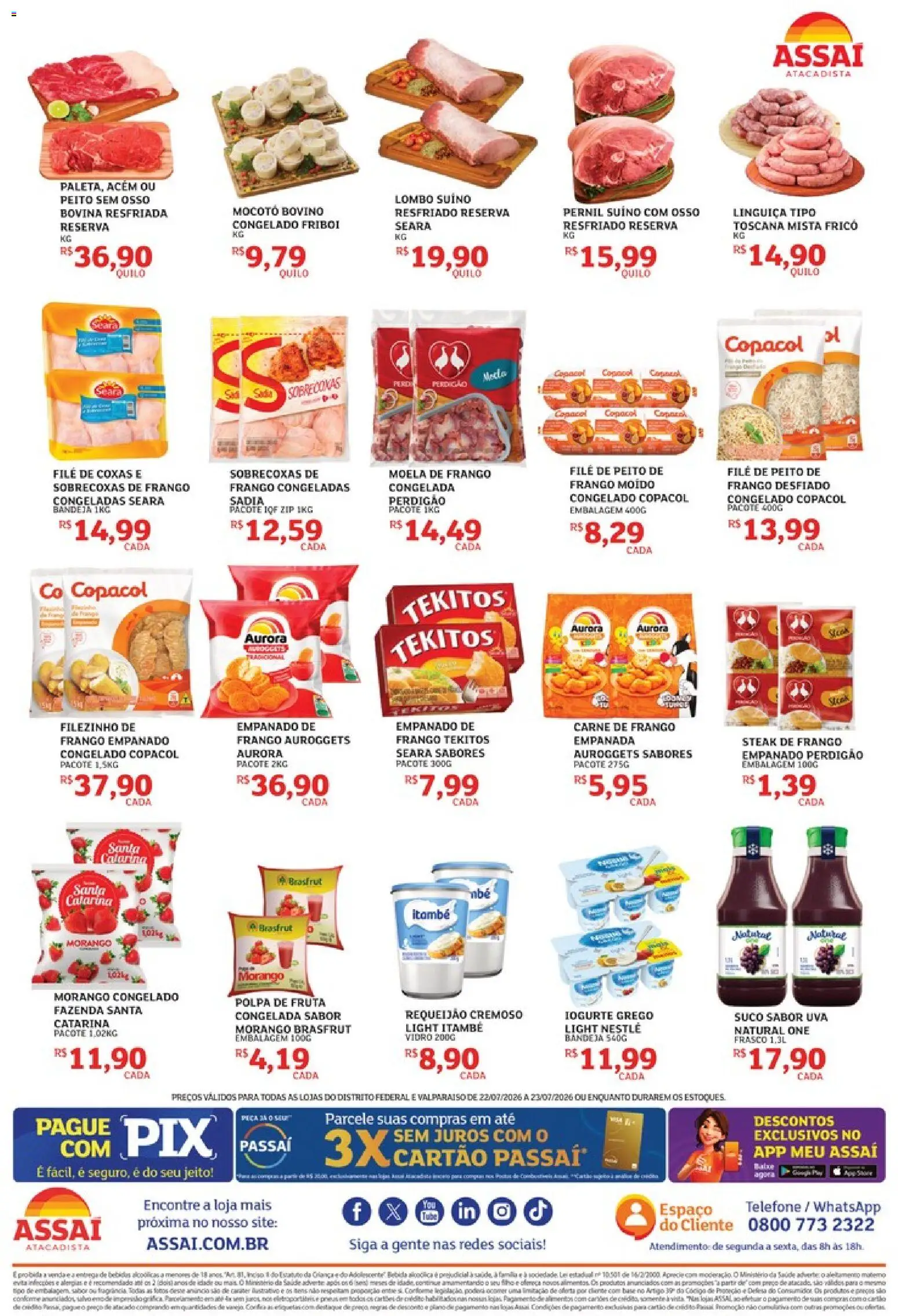 Assaí Atacadista Folheto - válido de 22/07/2026 | Página: 2 | Produtos: Pernil, Iogurte, Base, Bandeja