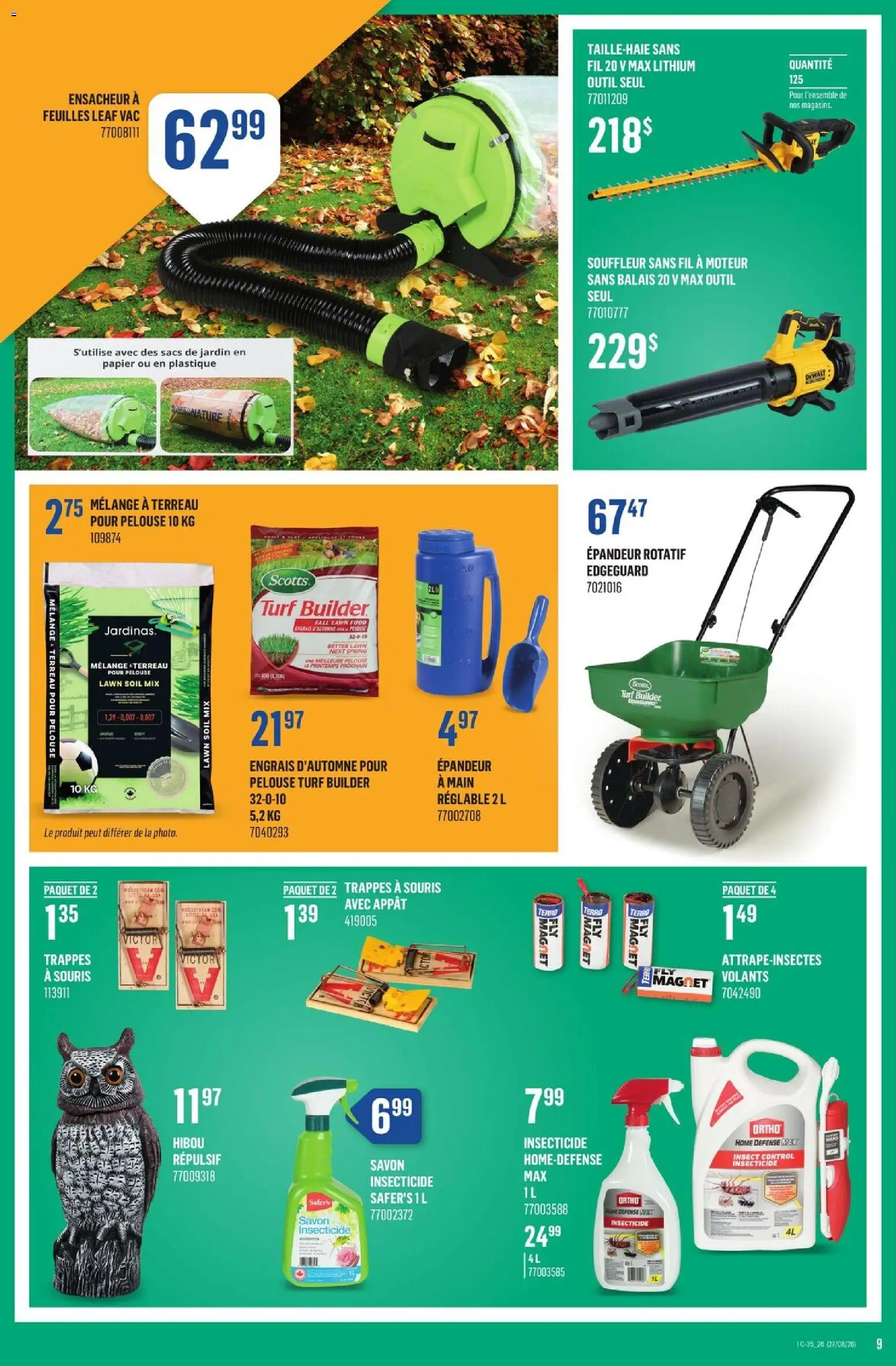 Canac flyer valid from Aug 27, 2026 | Page: 9 | Products: Food, Soil
