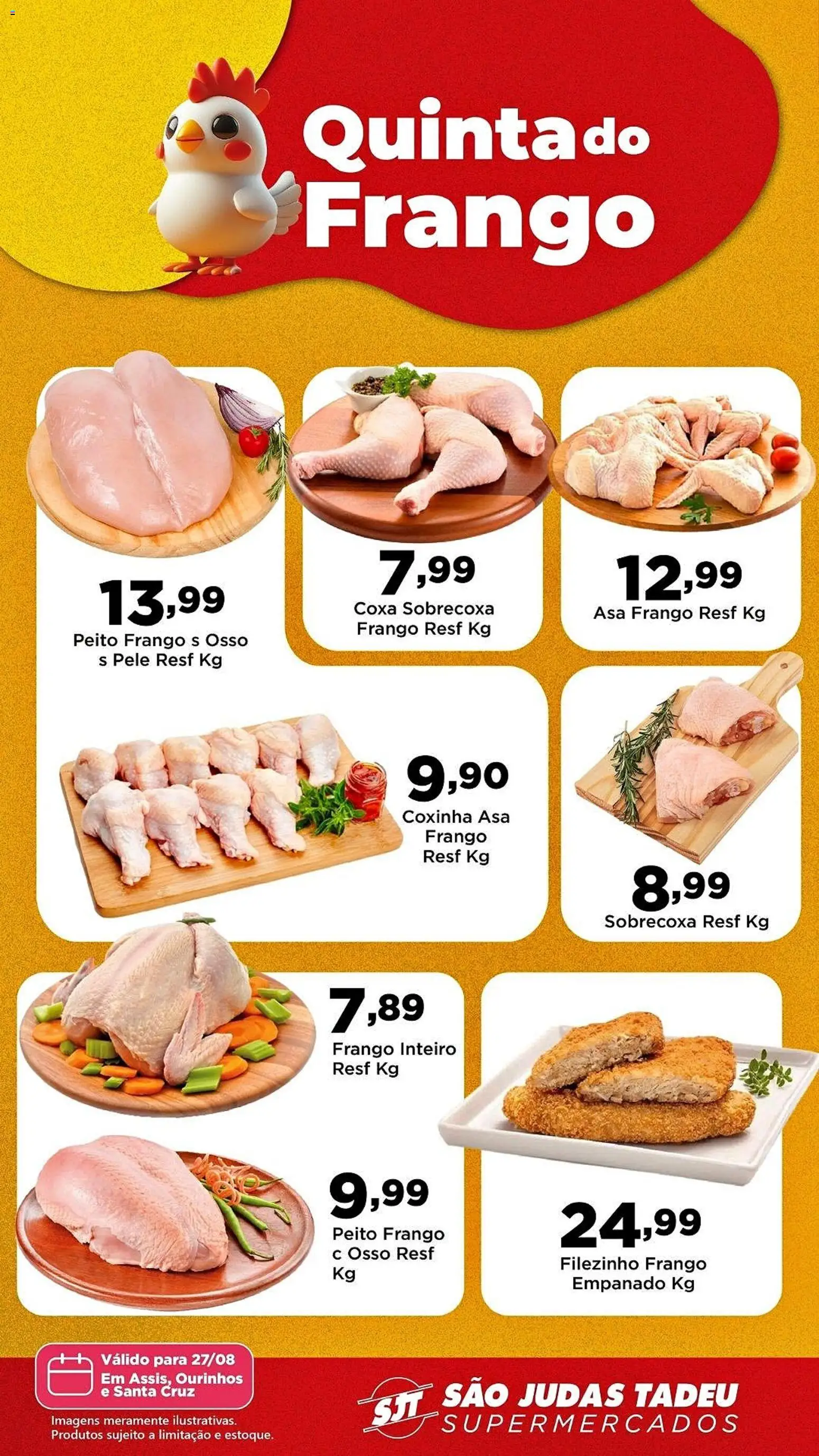 São Judas Tadeu Folheto - válido de 27/08/2026 | Página: 1 | Produtos: Frango inteiro, Frango