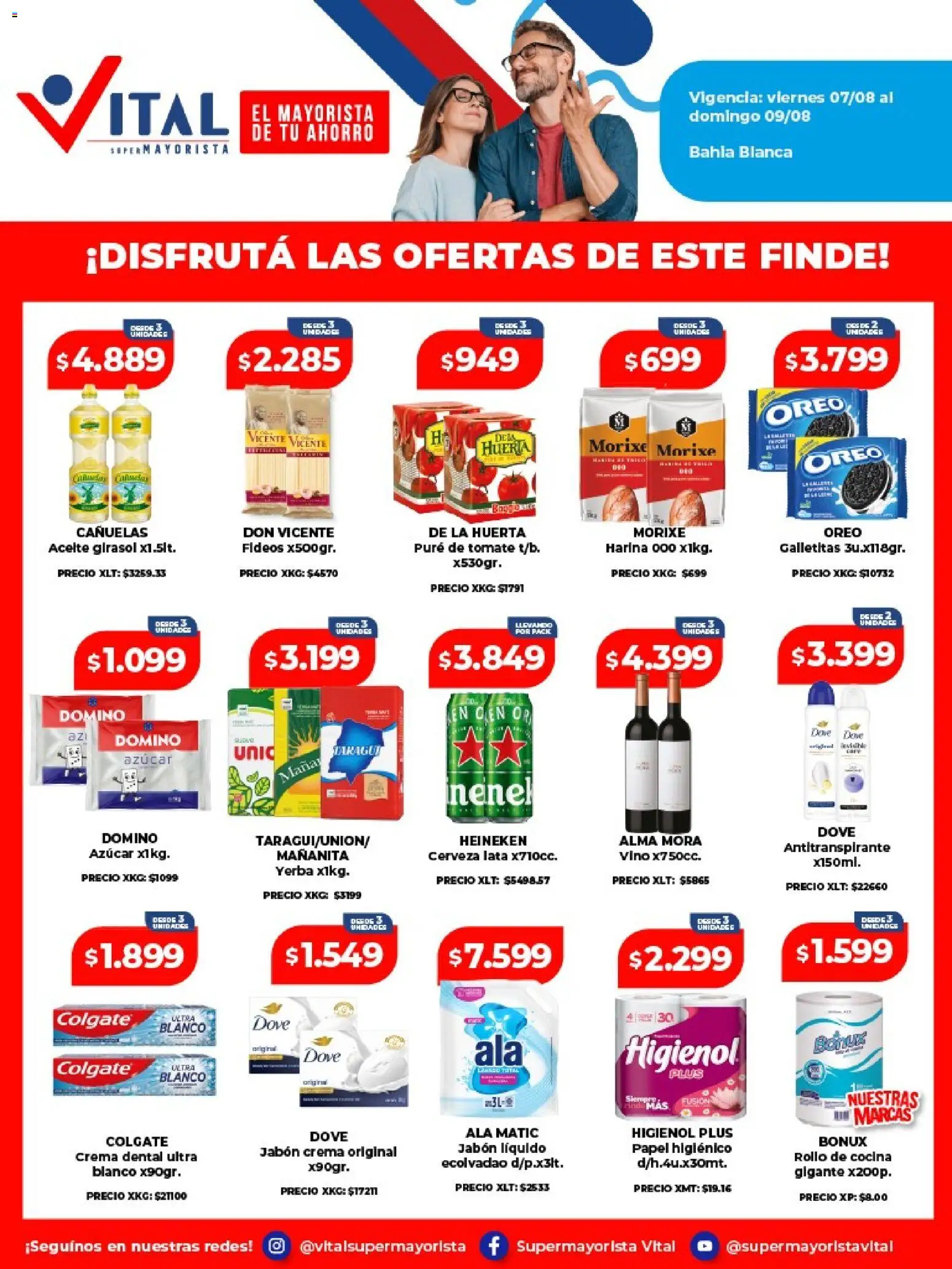 Vital - Ofertas fin Bahia Blanca │ válido desde el 07/08/2026 | Página: 1 | Productos: Papel higiénico, Azucar, Jabón líquido, Heineken