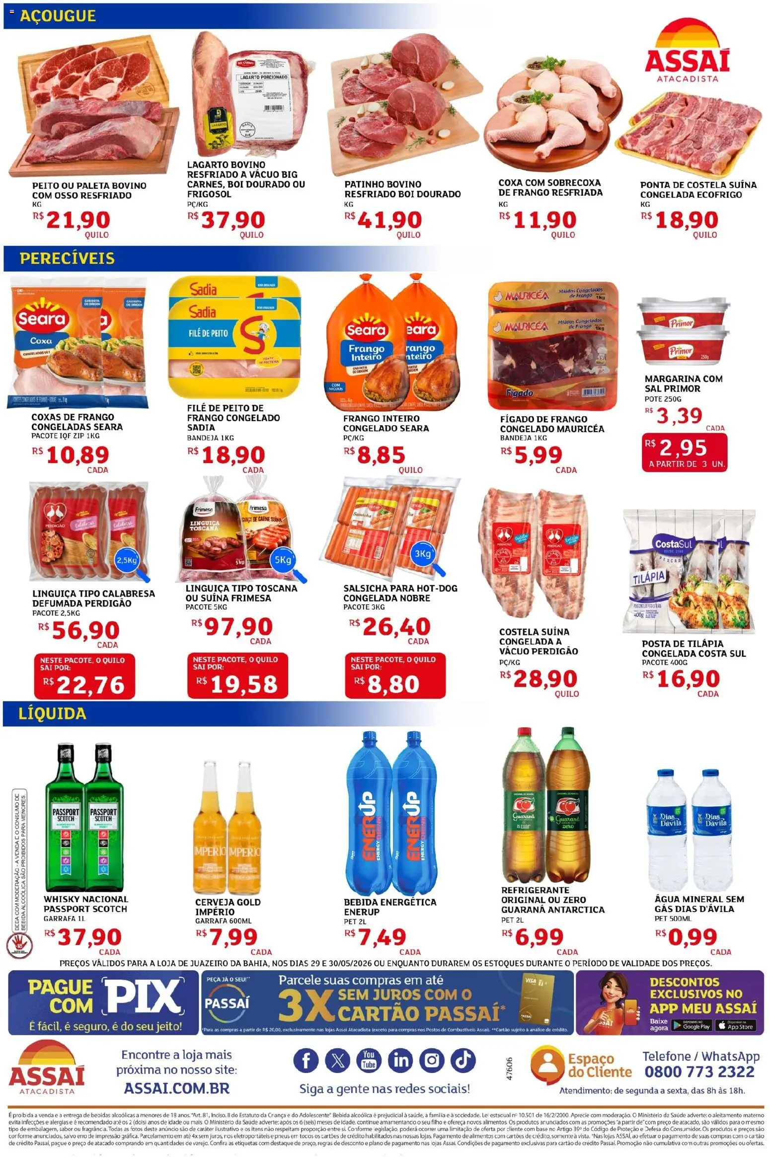 Assaí Atacadista Folheto - válido de 29.05.2026 | Página: 2 | Produtos: Tilápia, Base, Bandeja, Margarina
