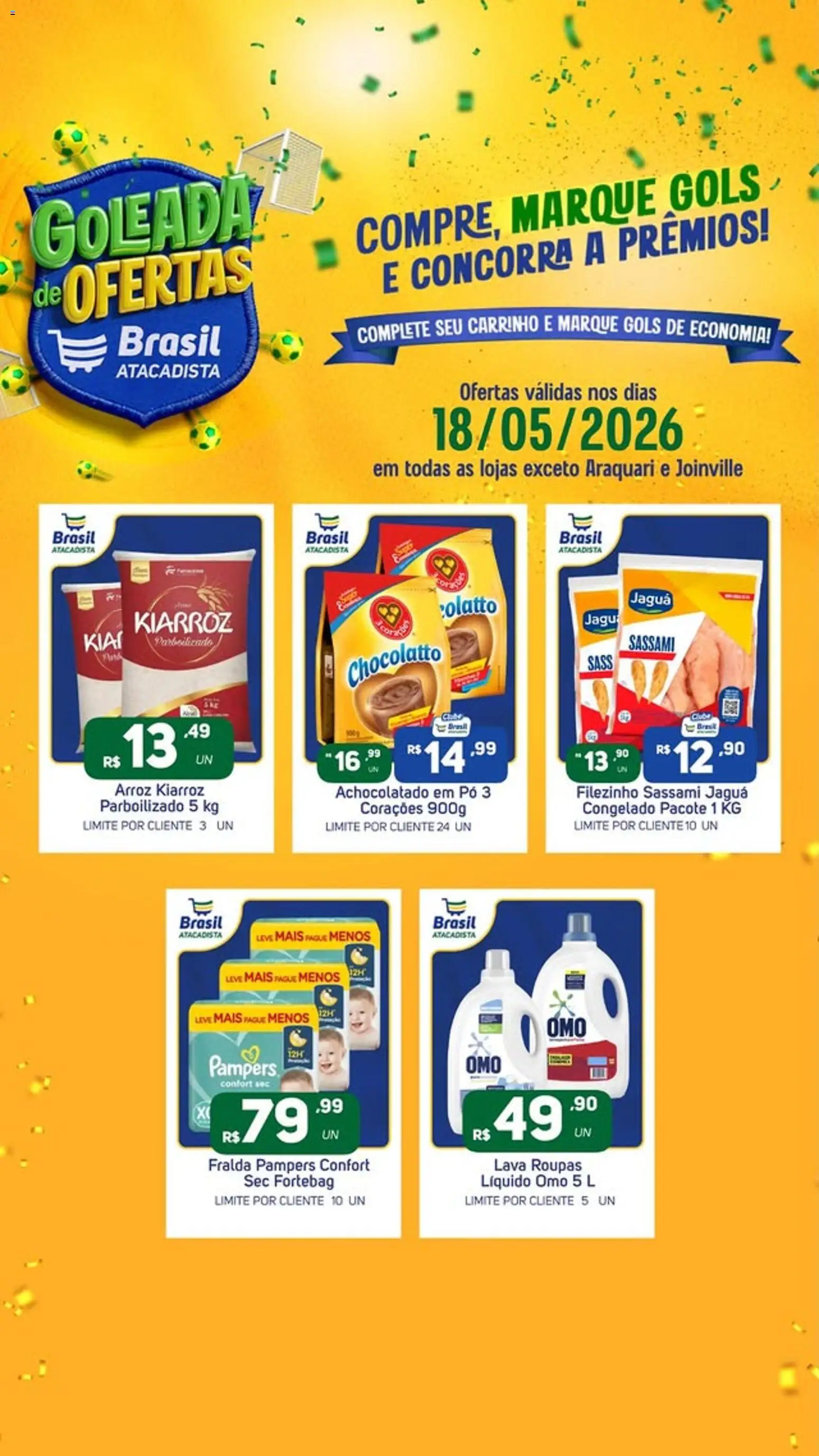 Brasil Atacadista Folheto - válido de 18.05.2026 | Página: 1 | Produtos: Fralda pampers, Pampers, Pó, Roupas
