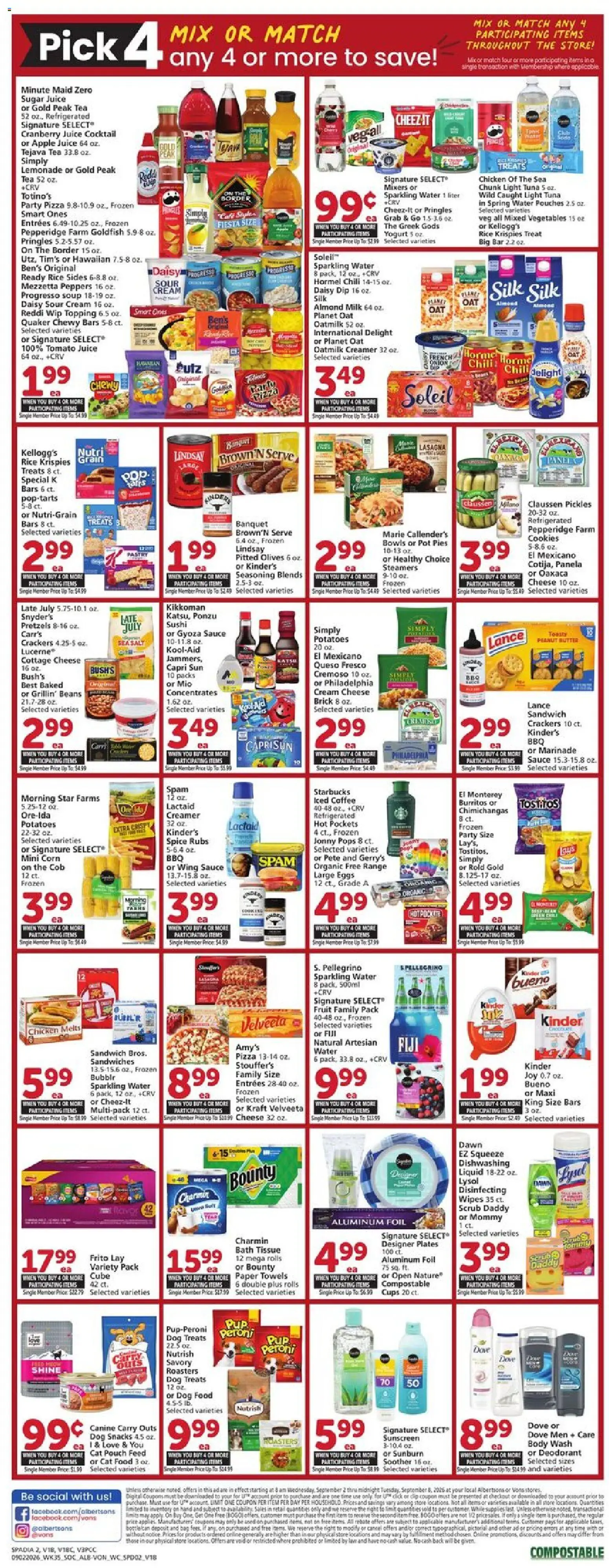 Vons Weekly Ad - valid from 09/02/2026 | Page: 3 | Products: Bath, Dog Treats, Eggs, Beans