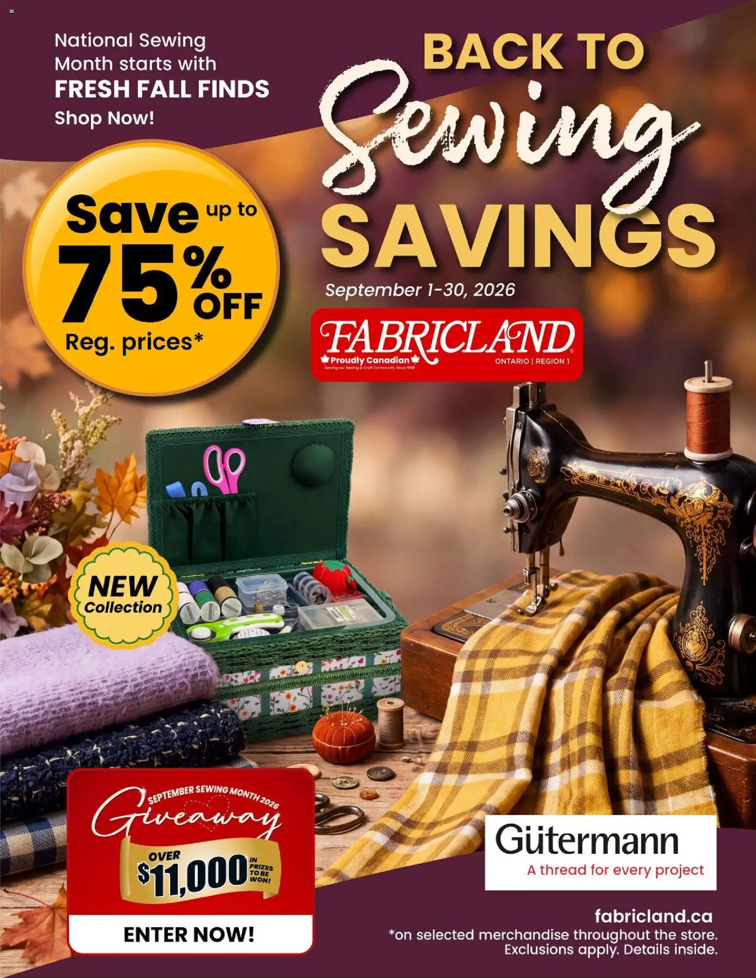 Fabricland flyer valid from Sep 1, 2026 | Page: 1