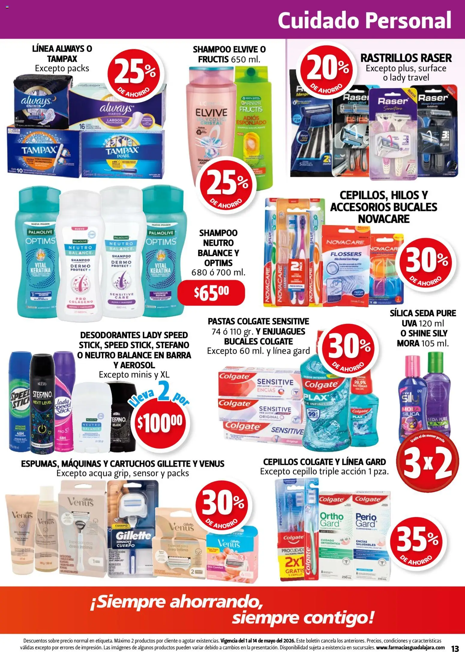 Nuevas ofertas de Farmacia Guadalajara válidas en toda la República Mexicana desde el 01.05.2026. ¡Encuentra las mejores ofertas en Farmacia Guadalajara catálogo! | Página: 13 | Productos: Cepillo, Mango, Uva, Barra