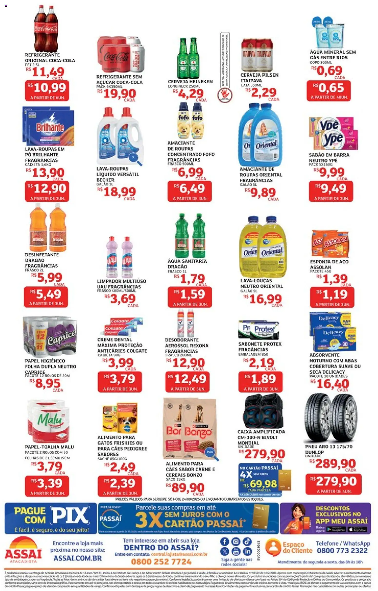 Assaí Atacadista Folheto - válido de 24/09/2026 | Página: 2 | Produtos: Limpador multiuso, Água, Sabonete, Papel higiênico