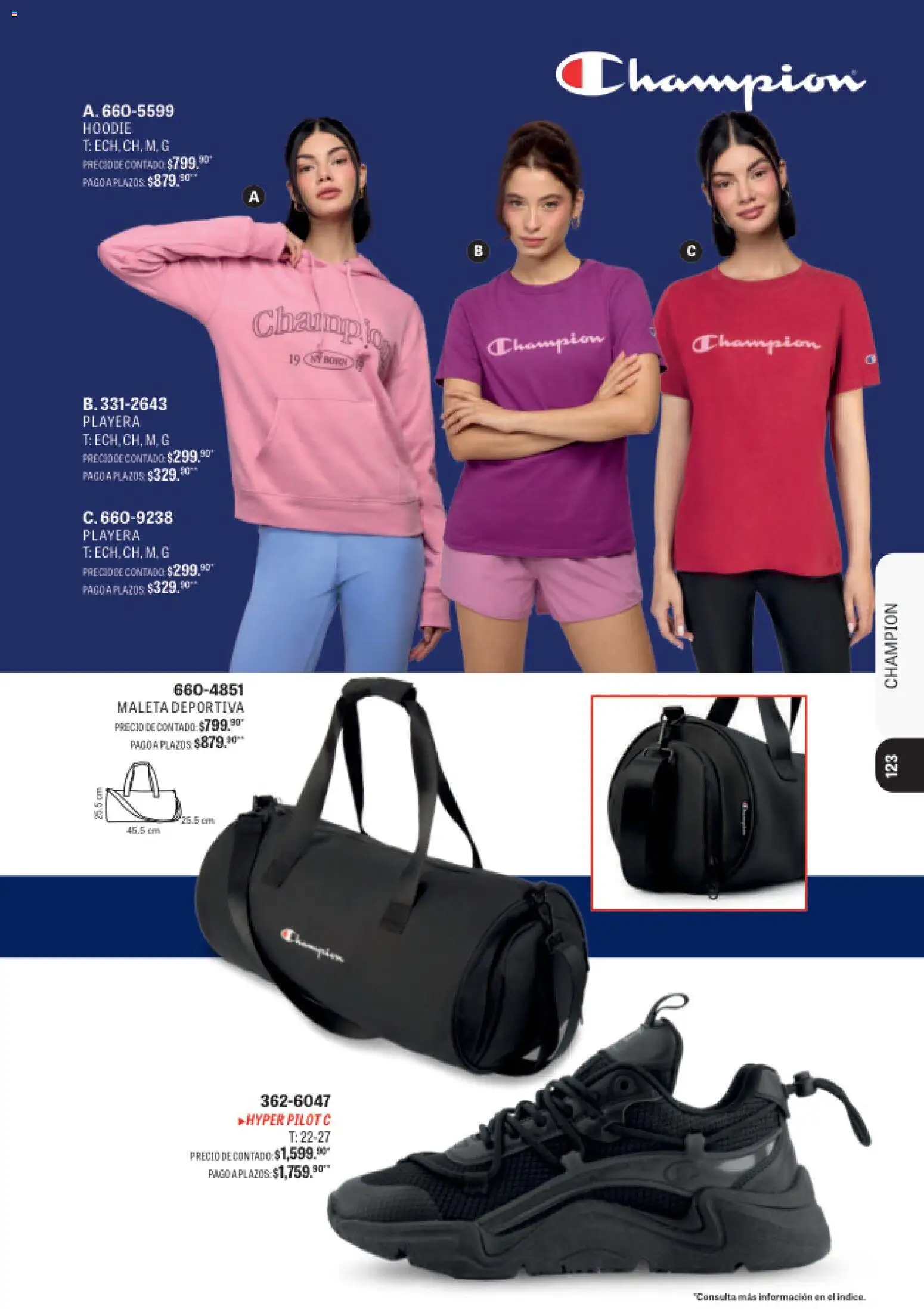 Nuevas ofertas de Andrea válidas en toda la República Mexicana desde el 09/08/2026. ¡Encuentra las mejores ofertas en Andrea catálogo Deportivo Completo! | Página: 123 | Productos: Maleta, Playera